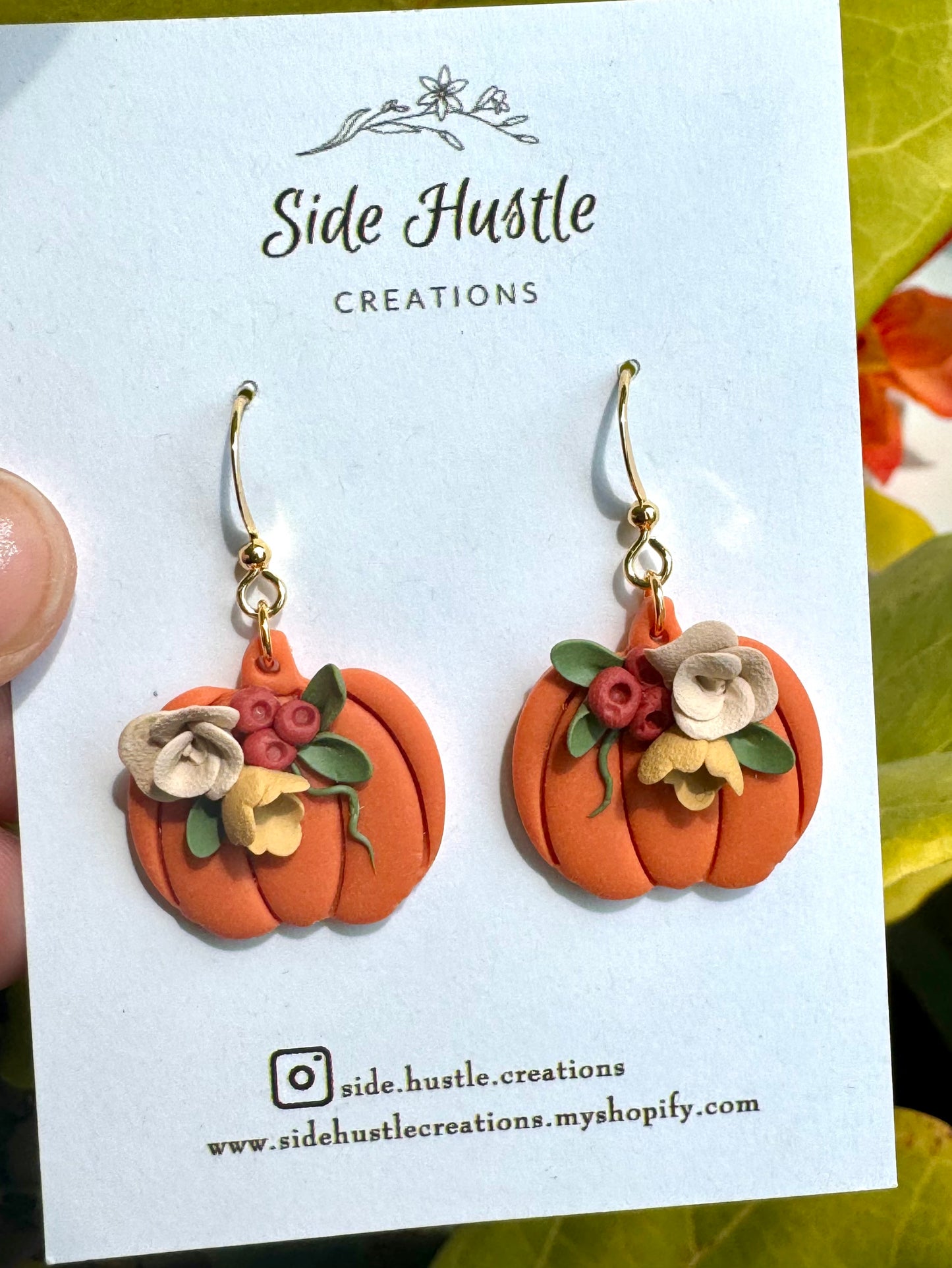 Floral Pumpkin Dangle