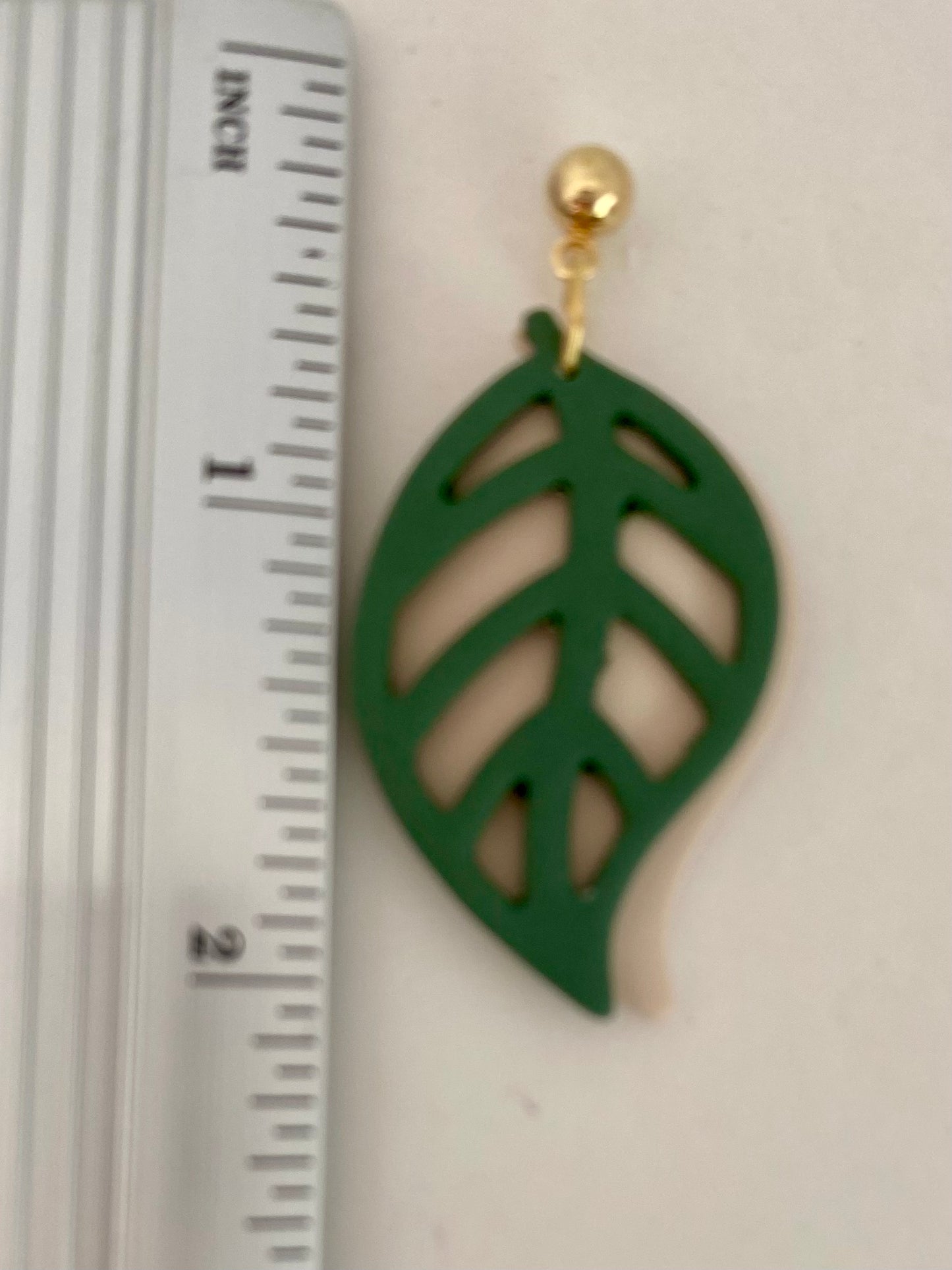 Green and Cream Statement Leaf Duo