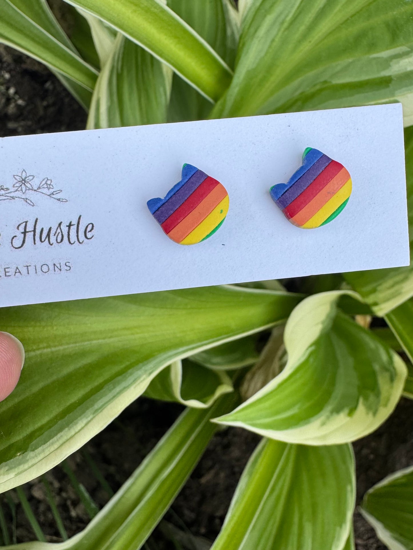 Rainbow Cat Studs