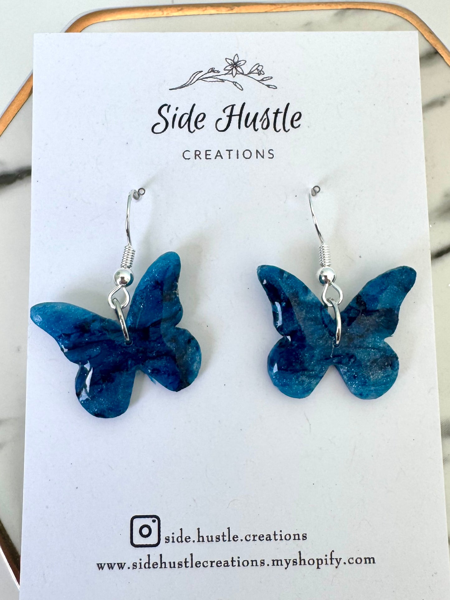 Ink Blot Butterly Dangles