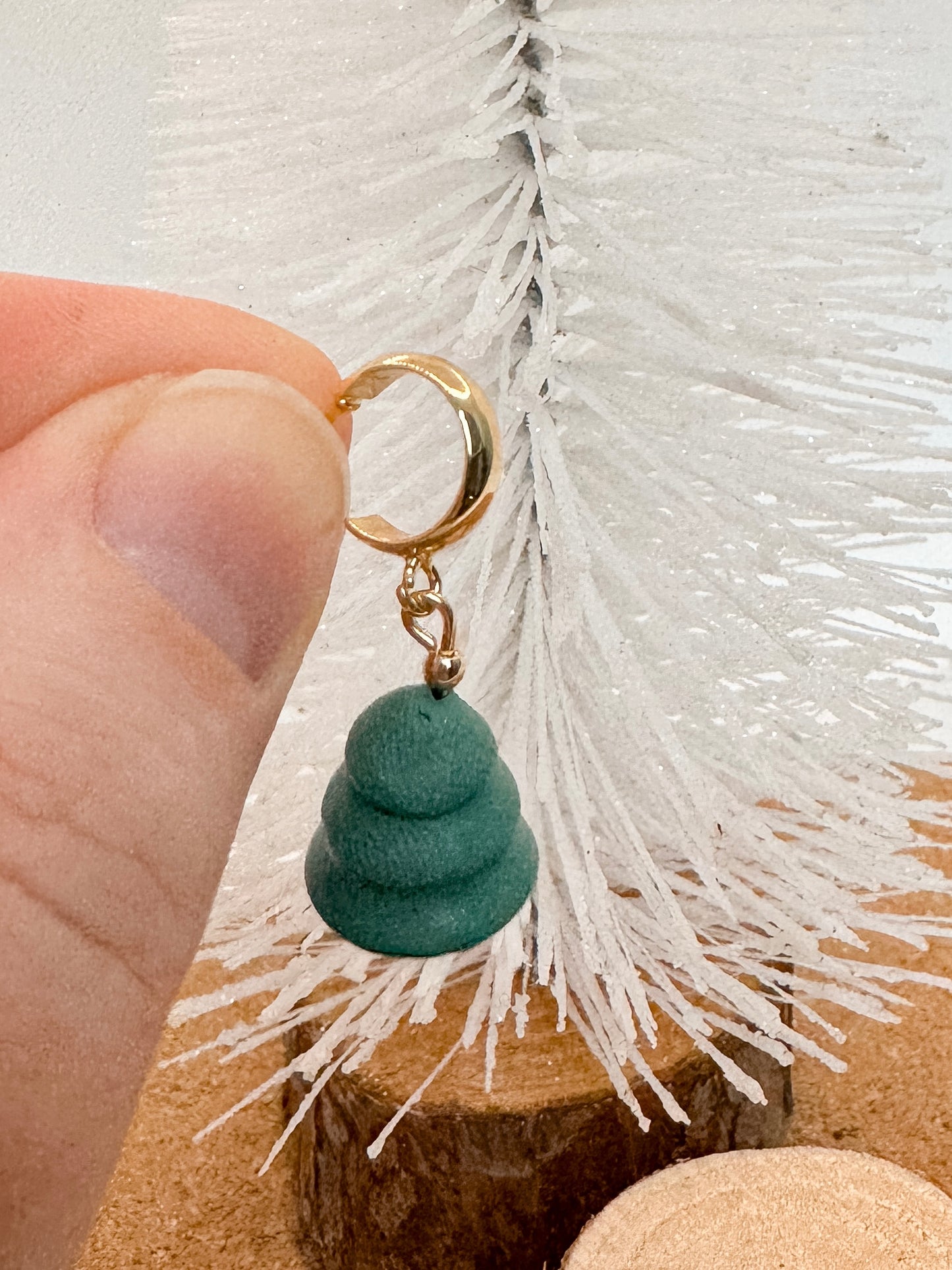 Mini Tree Bead Huggie