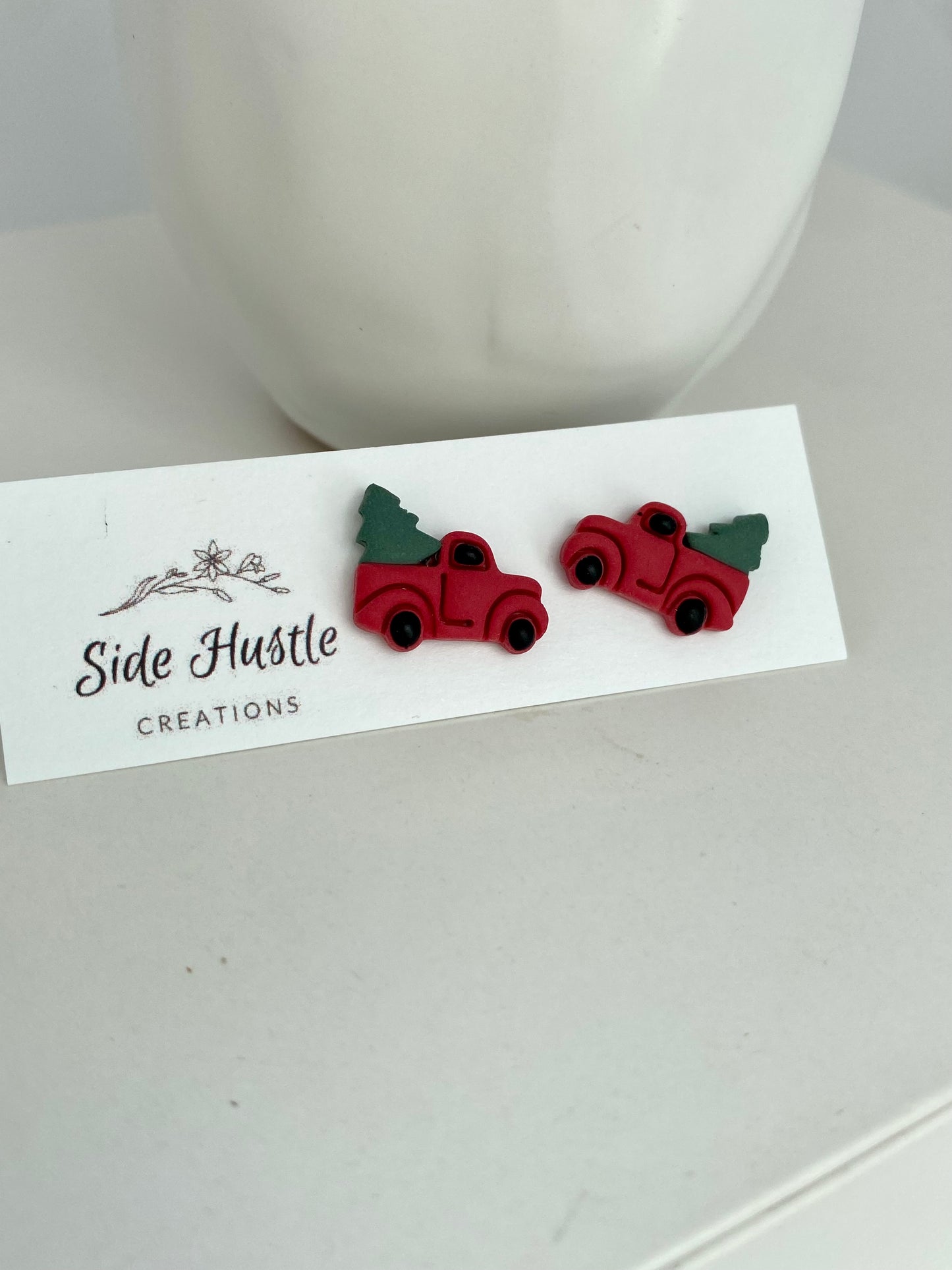 Red Christmas Tree Truck Stud