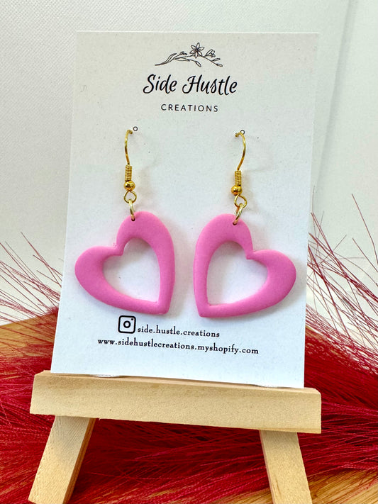 Pink Open Heart Dangle