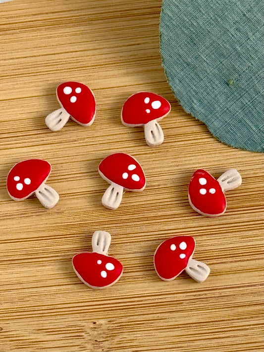 Red Mini Mushroom Studs