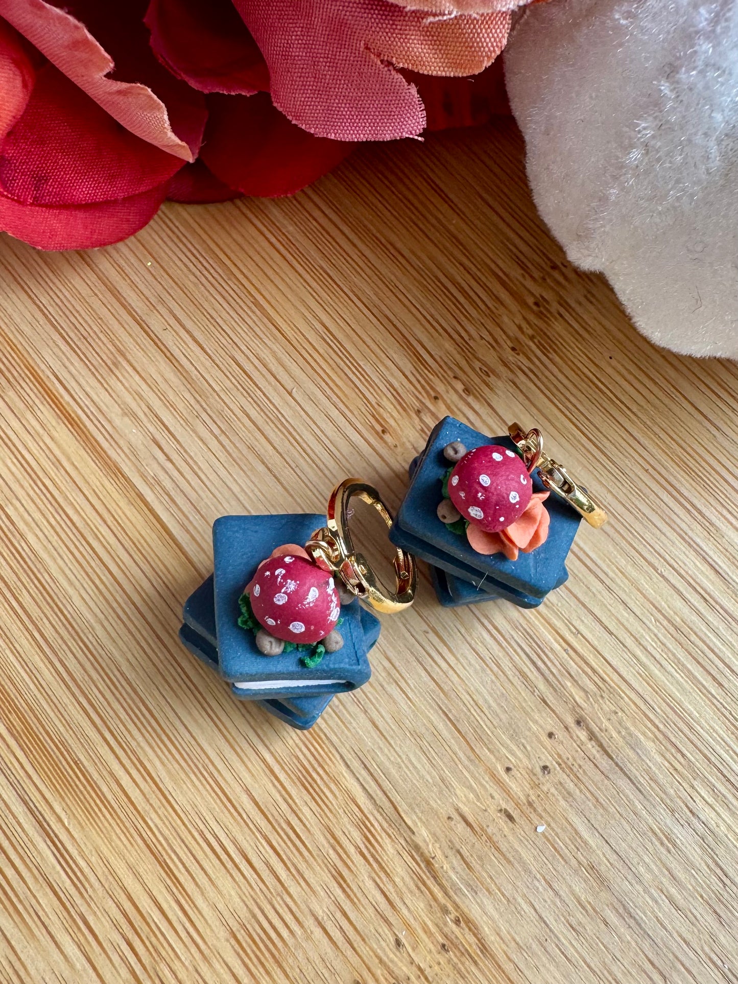 Navy Mushroom Book Stack