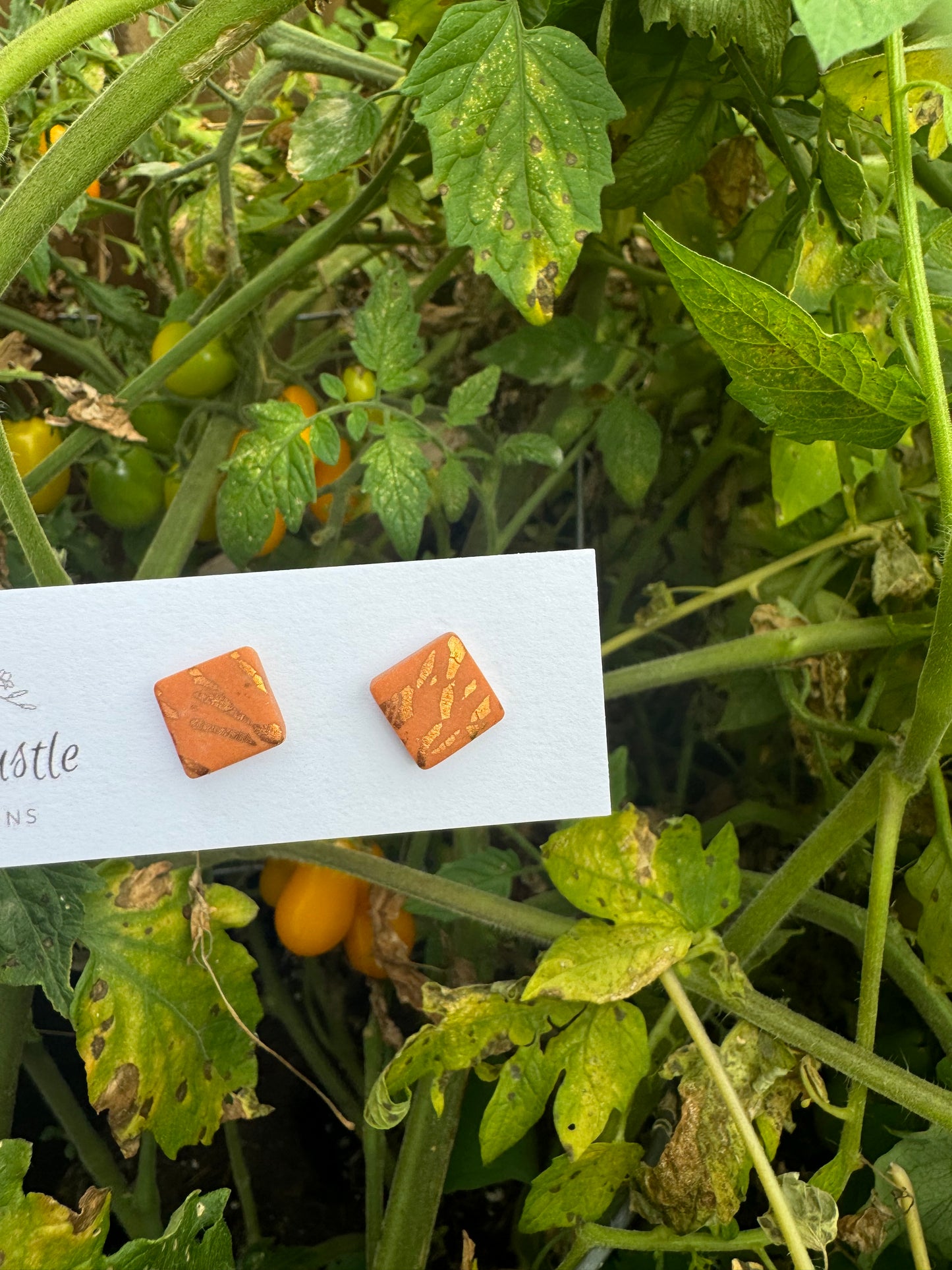 Orange and Rose Gold Carole Stud