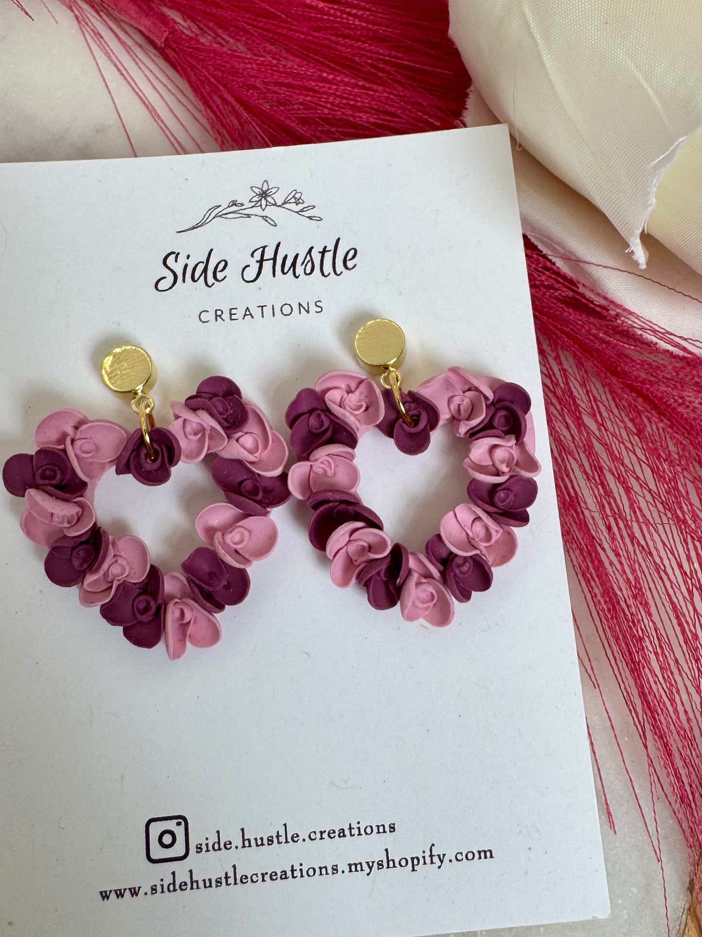 Flower Open Heart Dangle