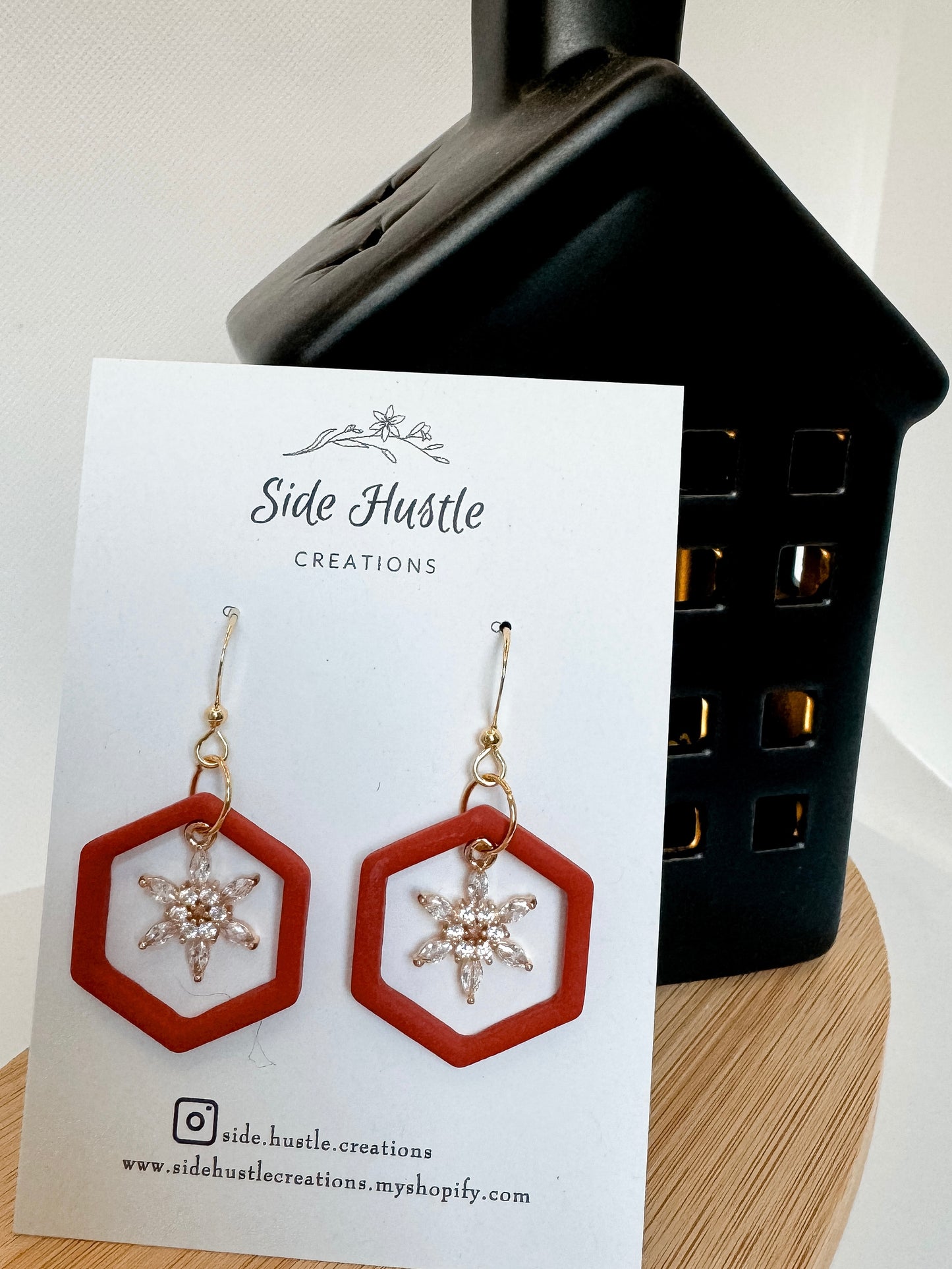 Floating CZ SnowFlake Dangle