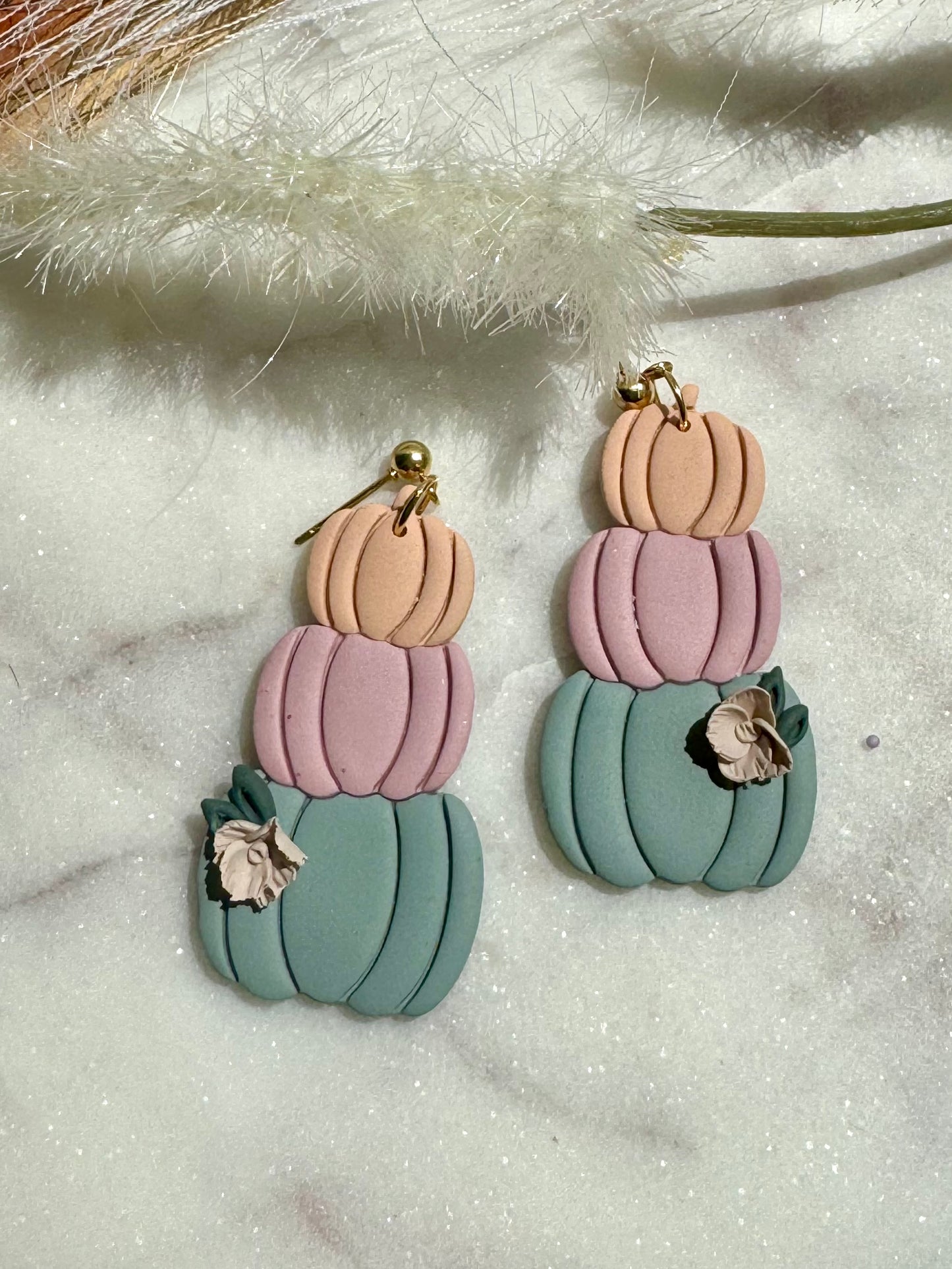Pastel Pumpkim Stack Dangle