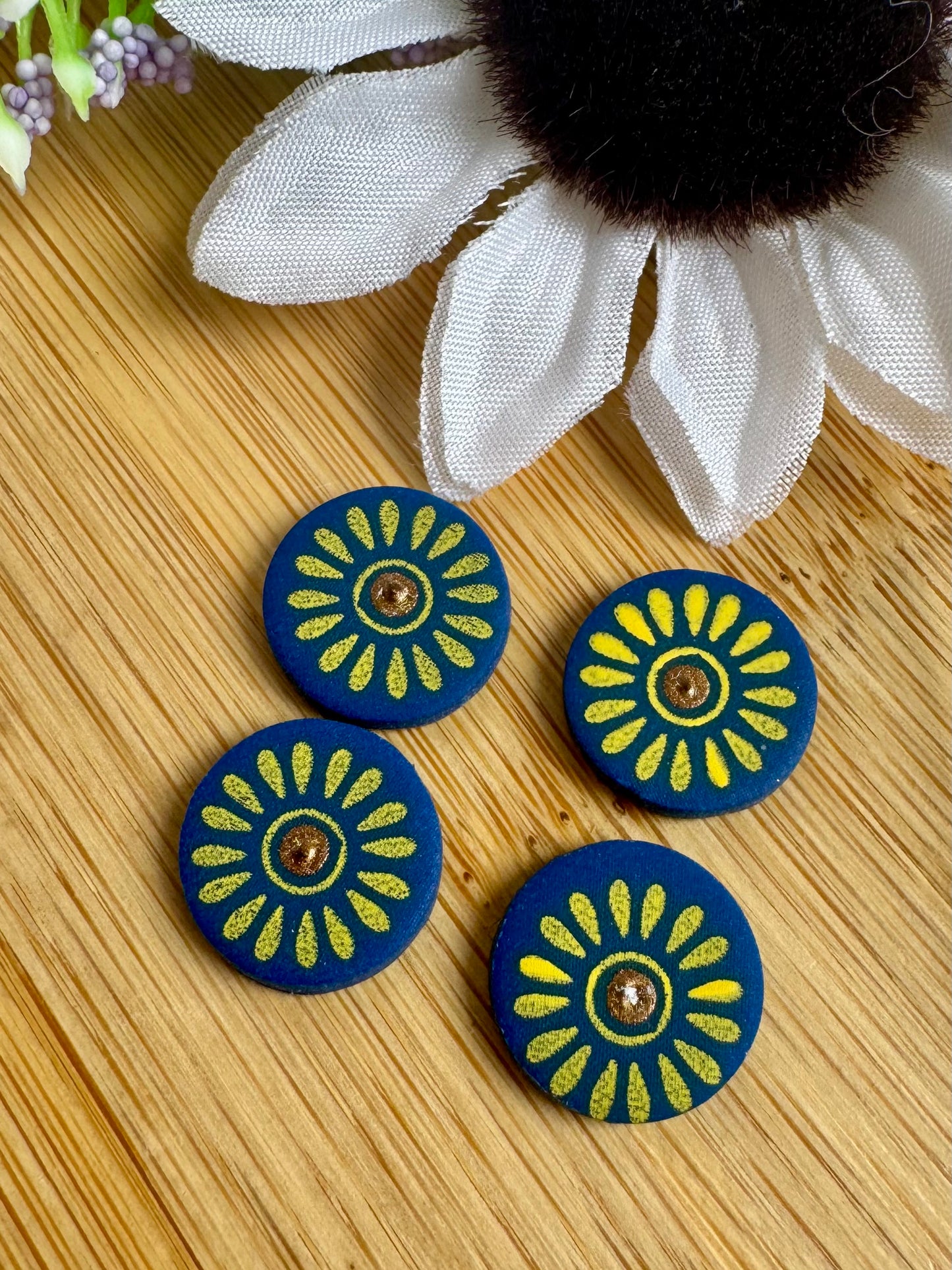 Blue Sunflower Samantha Studs