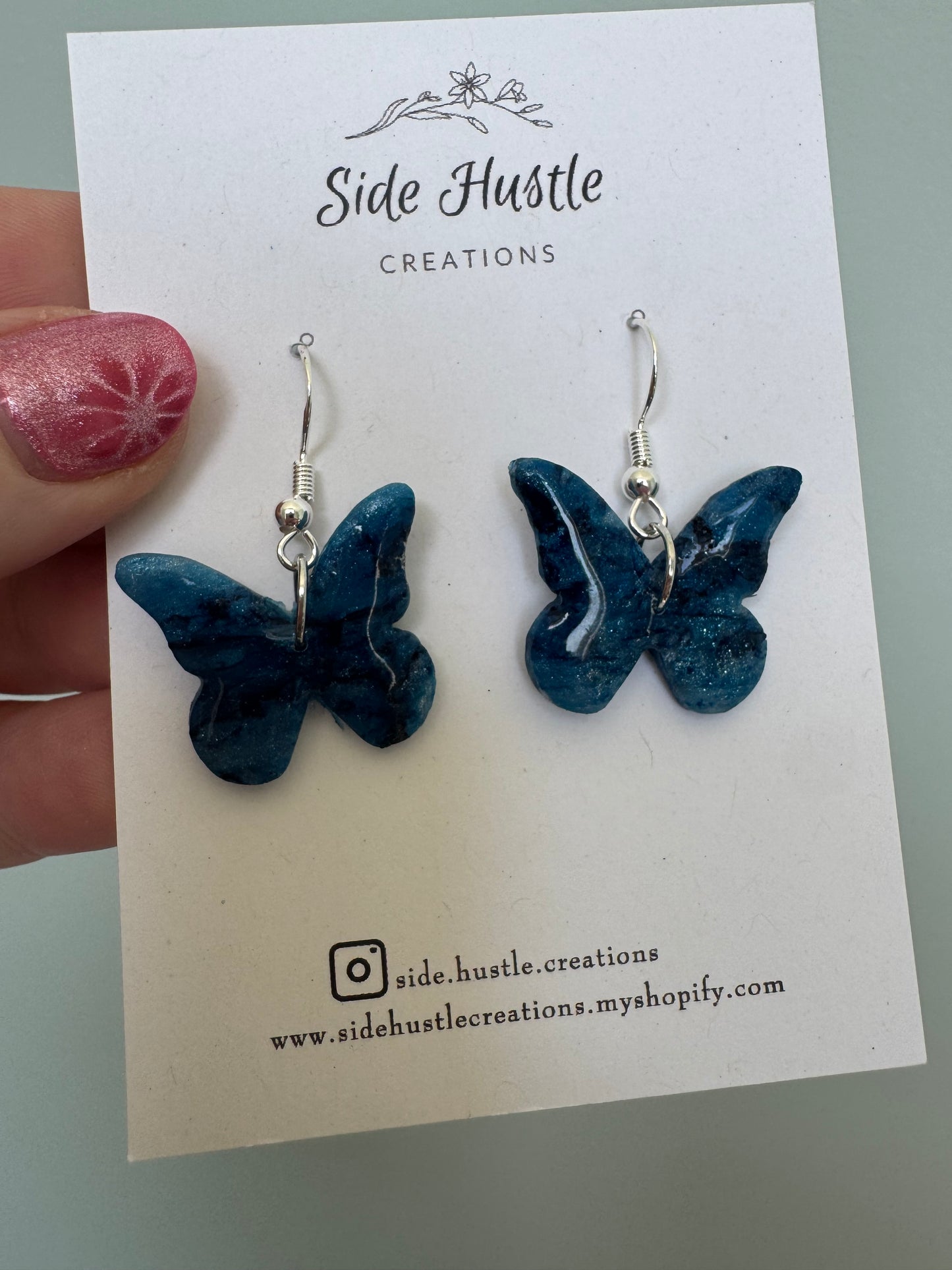 Ink Blot Butterly Dangles