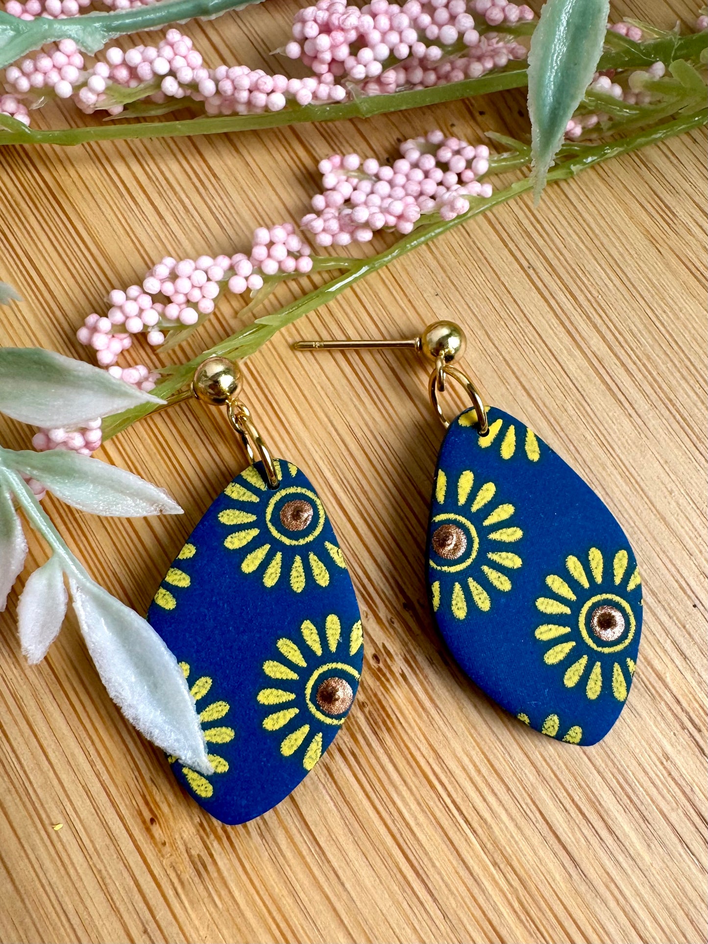 Blue Sunflower Freya Dangle