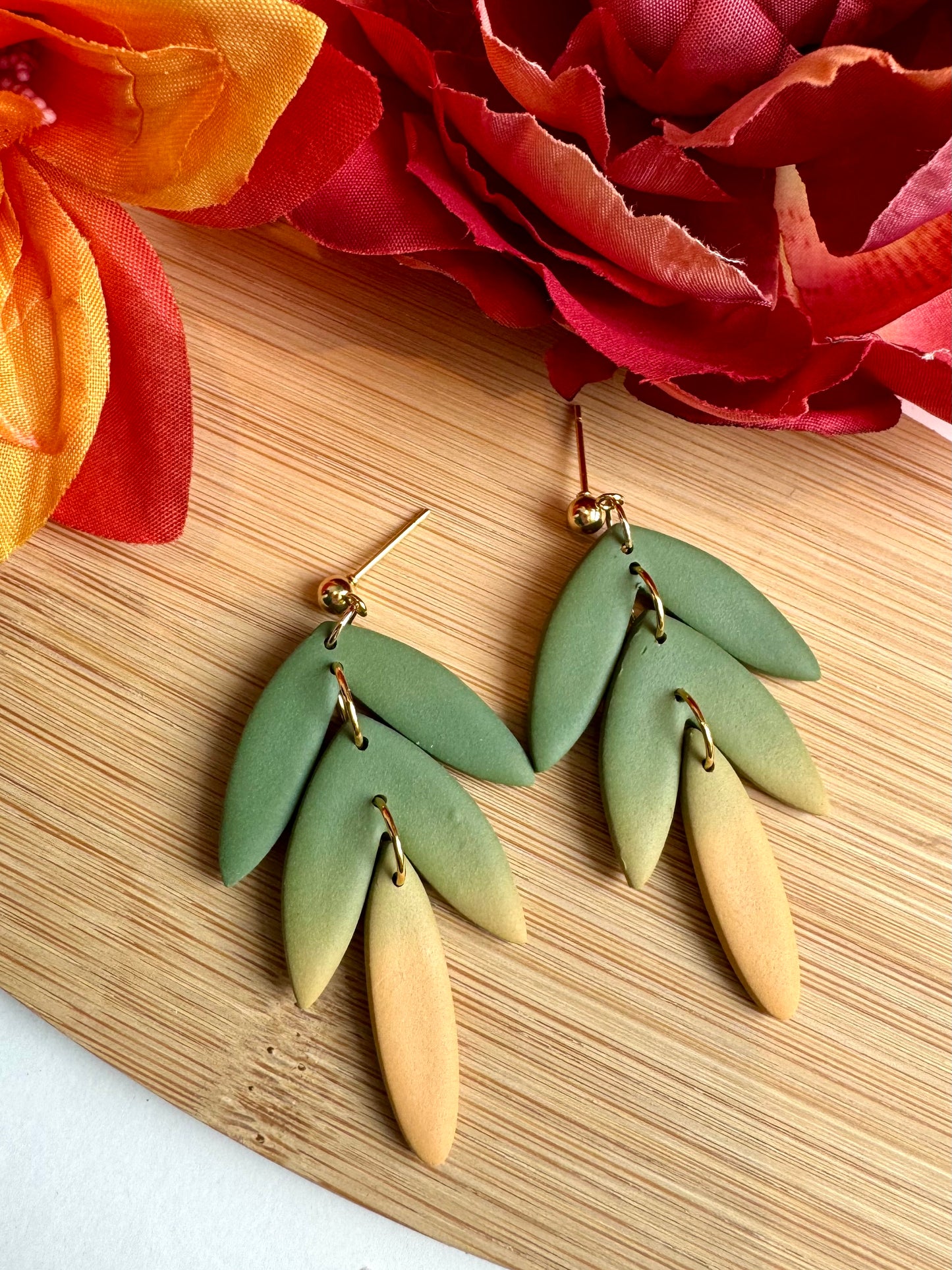 Green Fall Fern Dangles