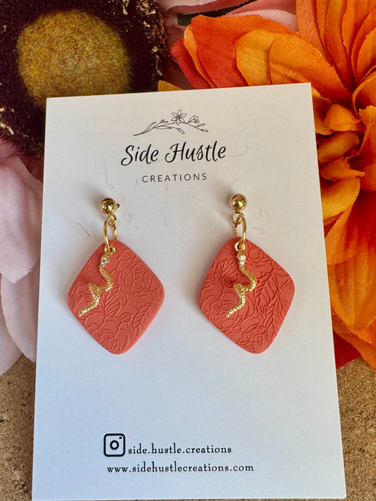 Gold Snake Diamond Dangles