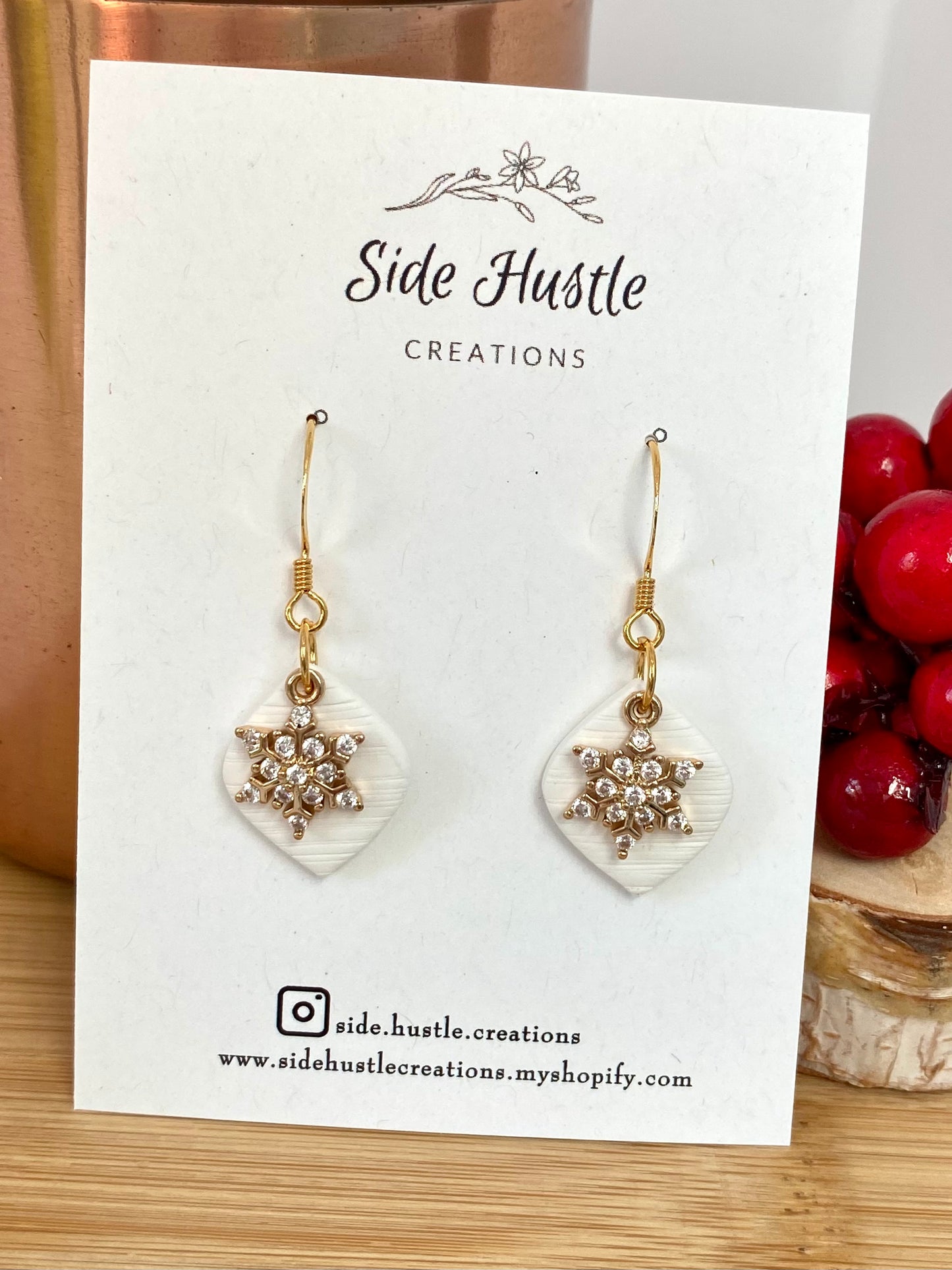 Gold Plated Snowflake Dangle