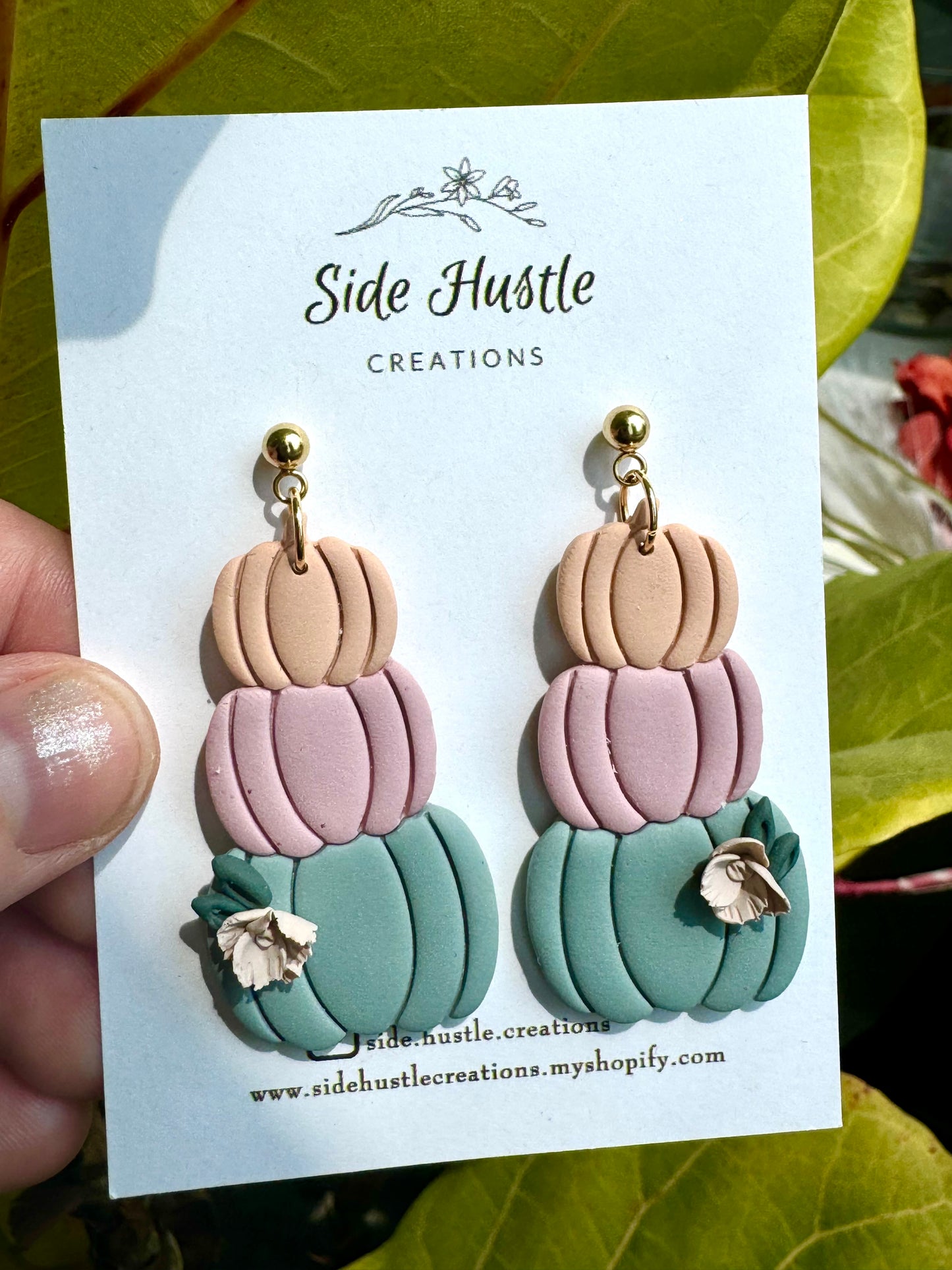 Pastel Pumpkim Stack Dangle