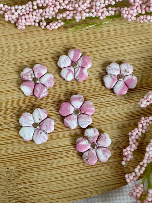 Marble Flower Stud