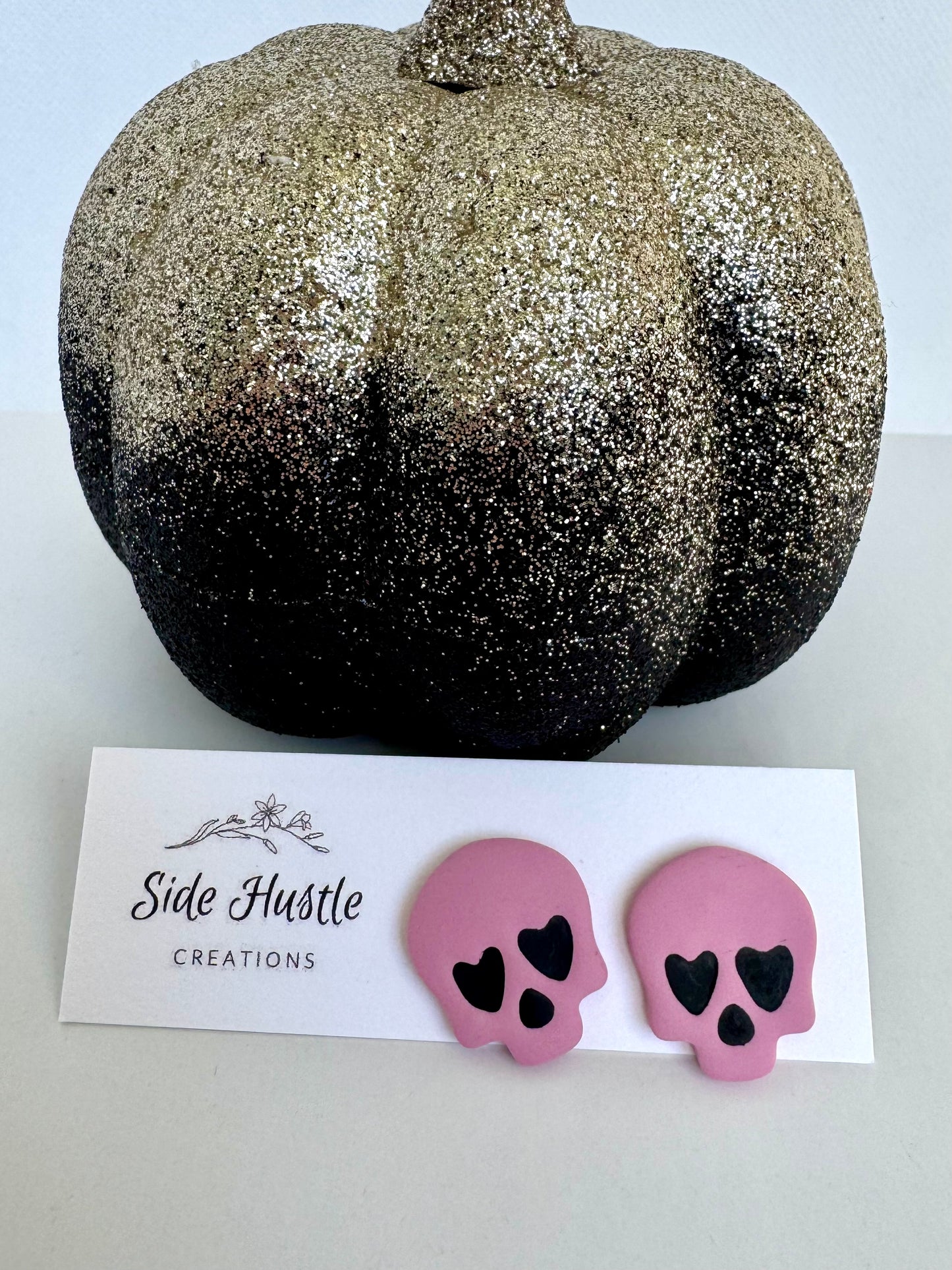 Pink Skull Statement Stud