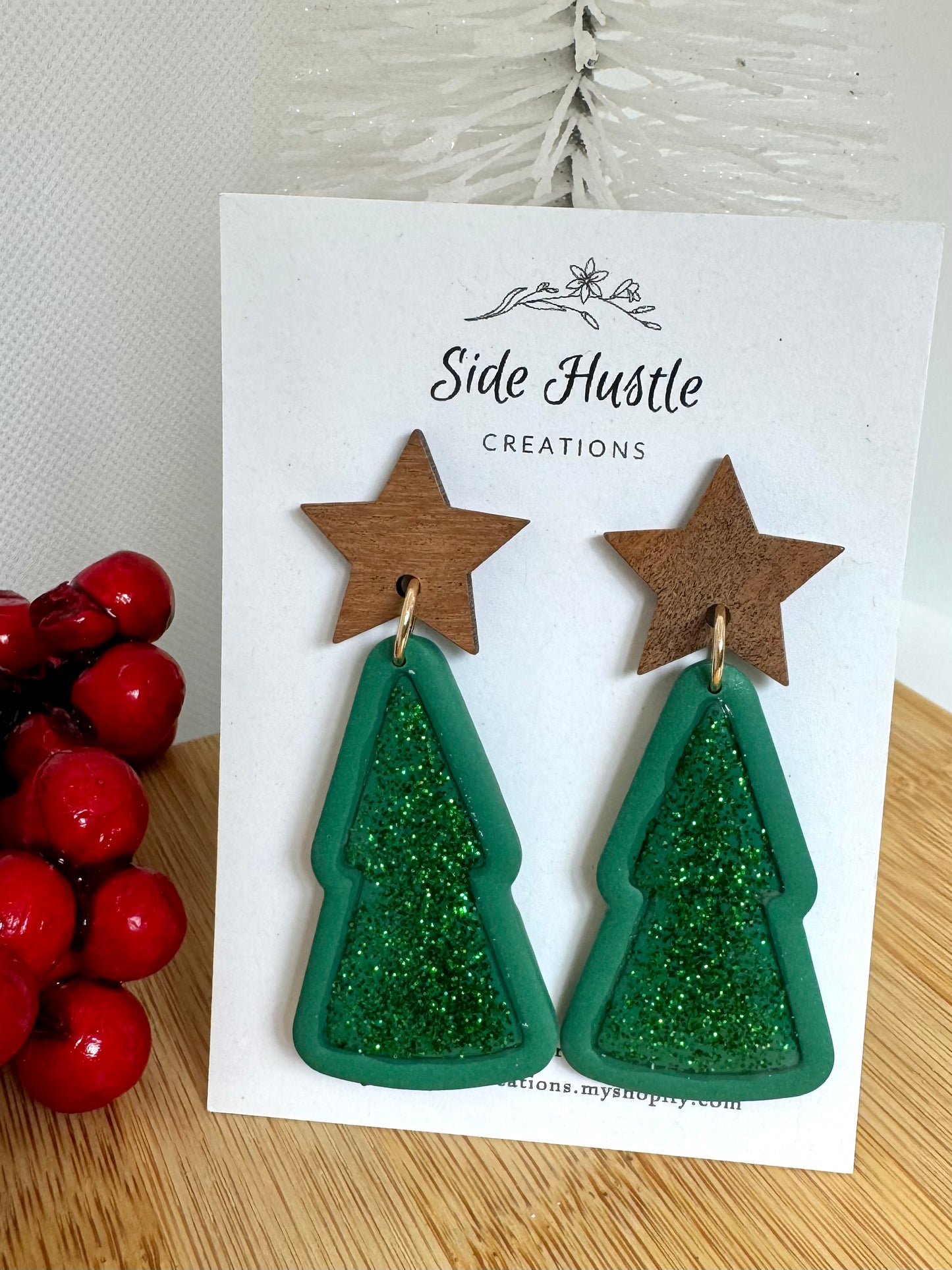 Glitter Christmas Tree Dangle