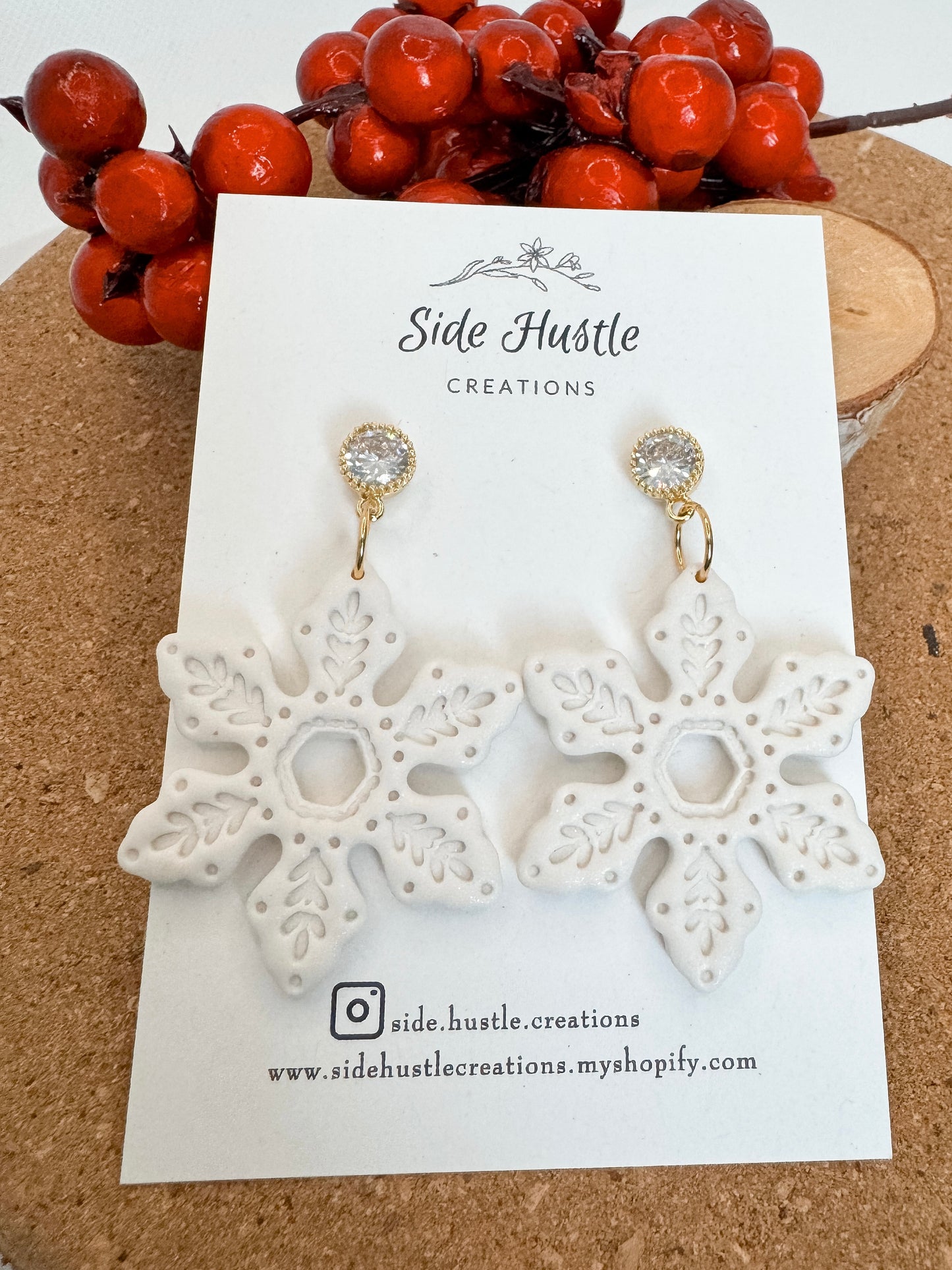 Large Fancy Snow Flake Dangle