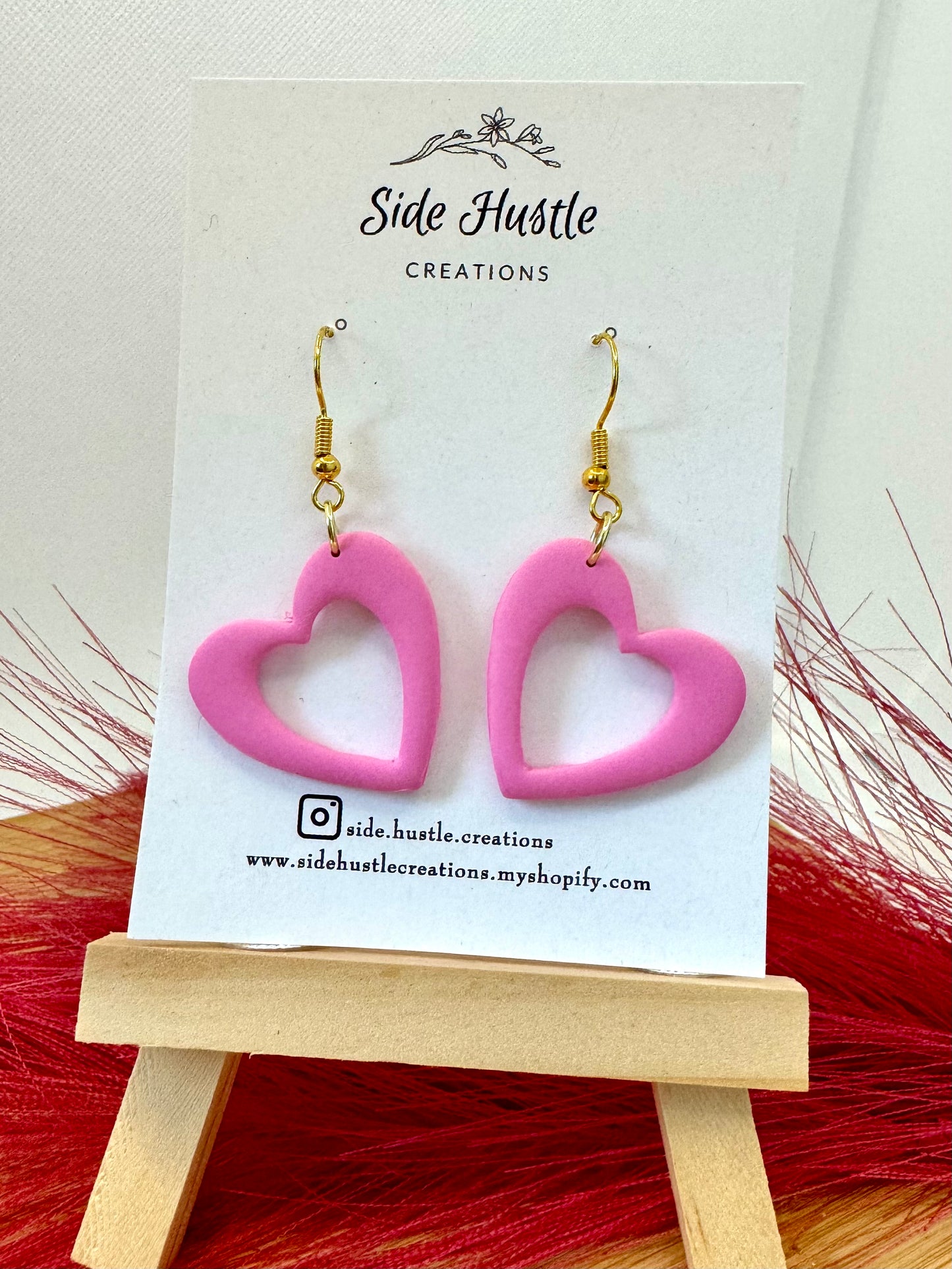 Pink Open Heart Dangle