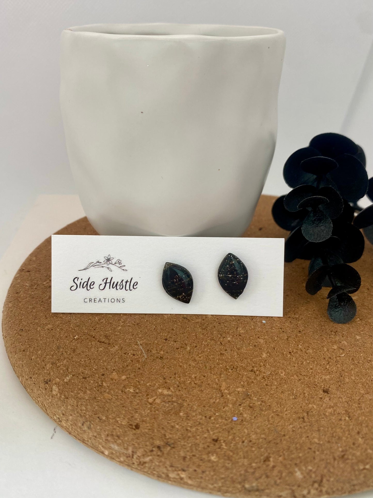 Black and Gold Fiona Stud