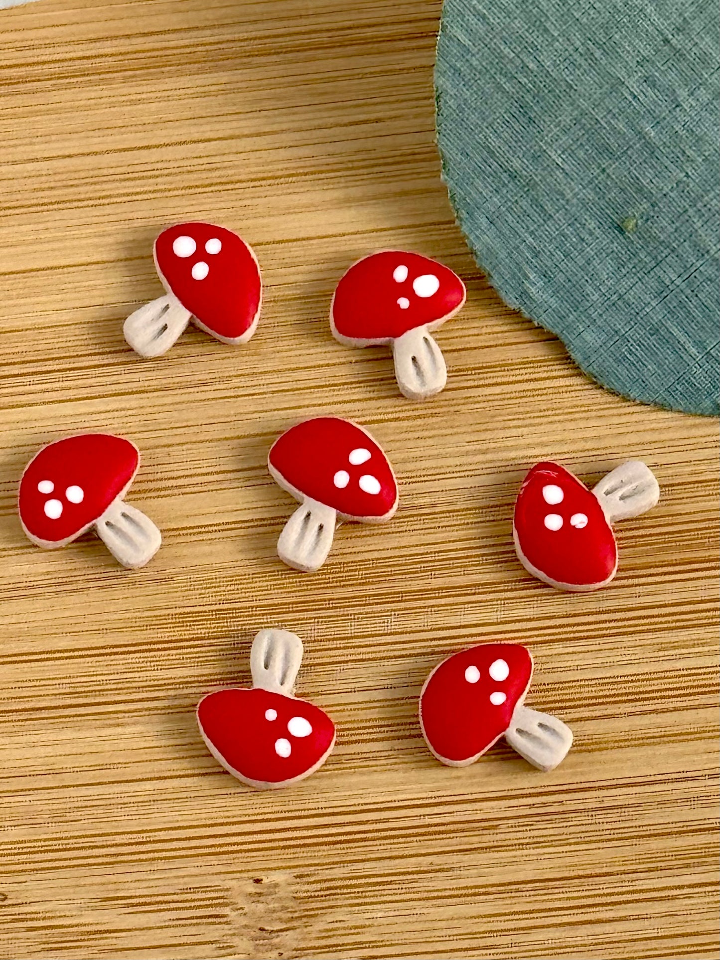 Red Mini Mushroom Studs