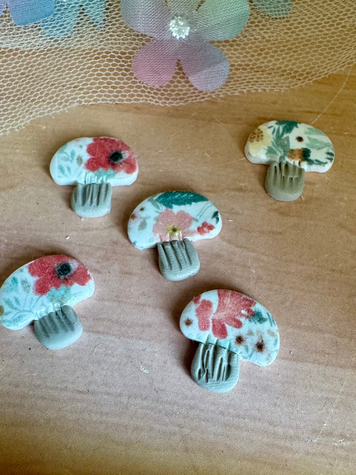 Floral Mushroom stud