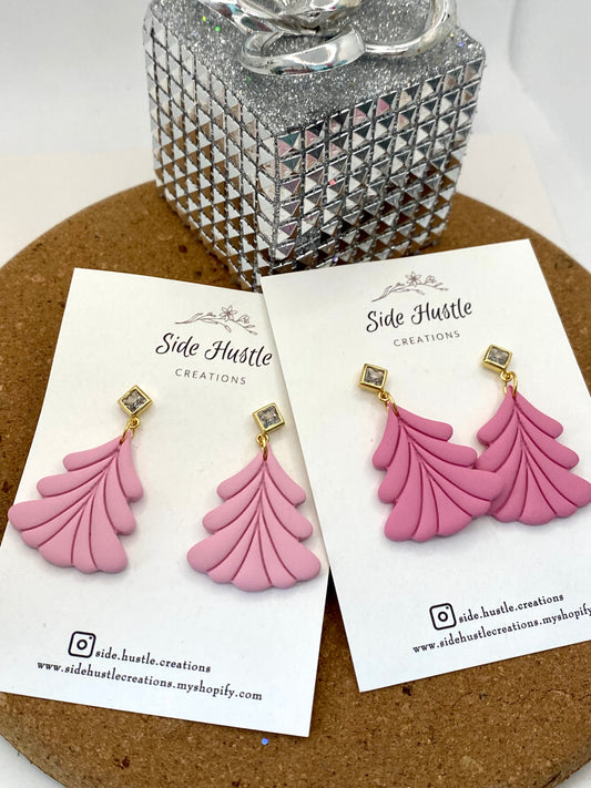 Pink Art Deco Tree Dangles