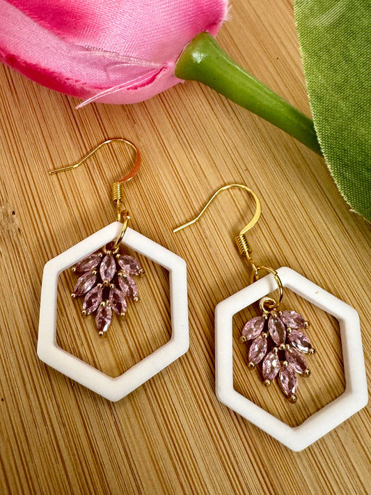 Floating Pink CZ Gem Dangle