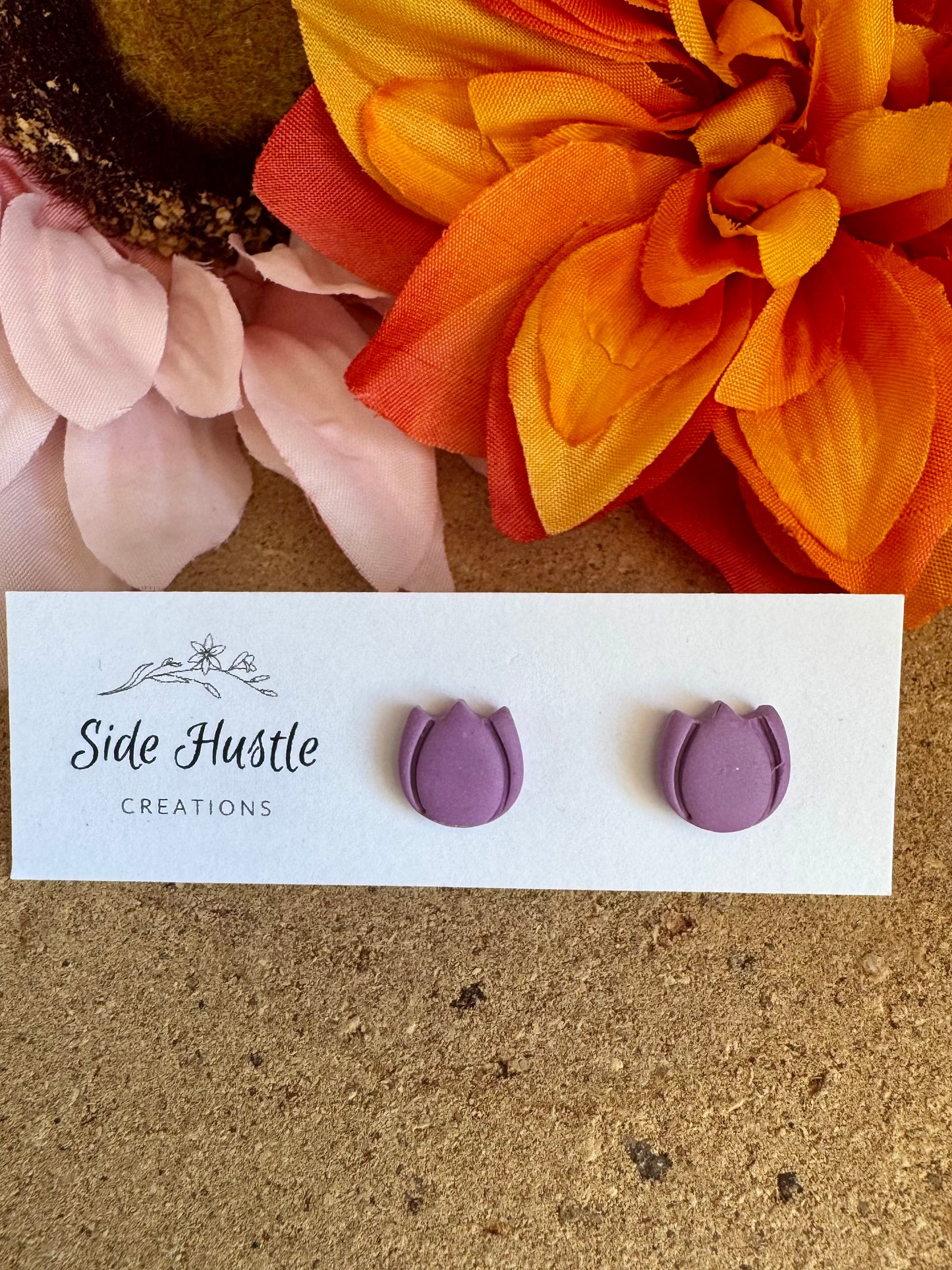 Purple Tulip Stud