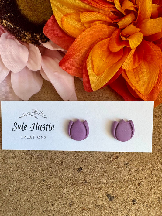 Purple Tulip Stud