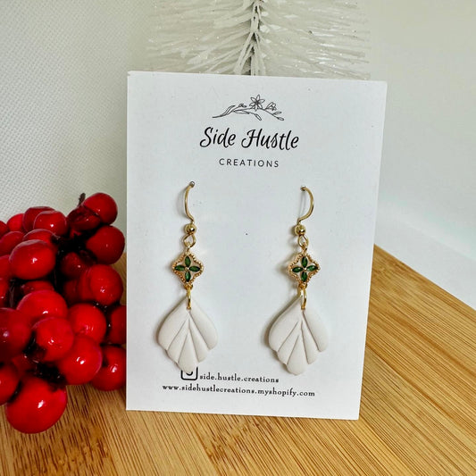 Green and White Reem Dangle