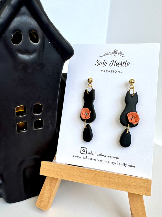 Orange Flower Cat Dangle