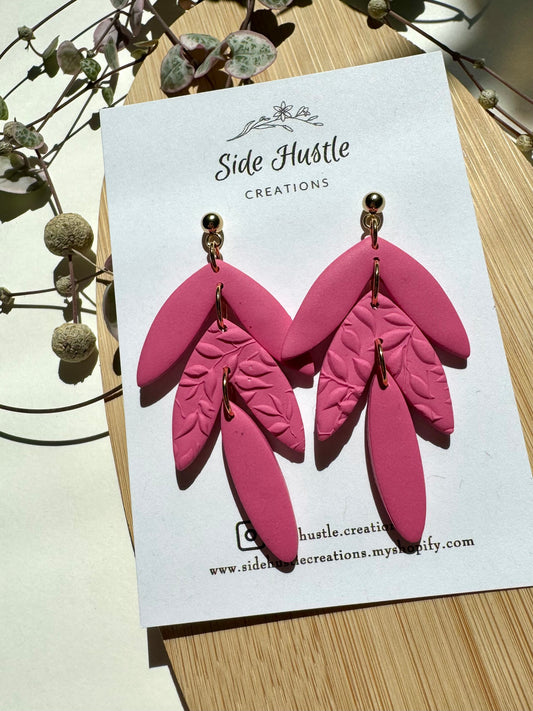 Medium Bright Pink Fern Dangle