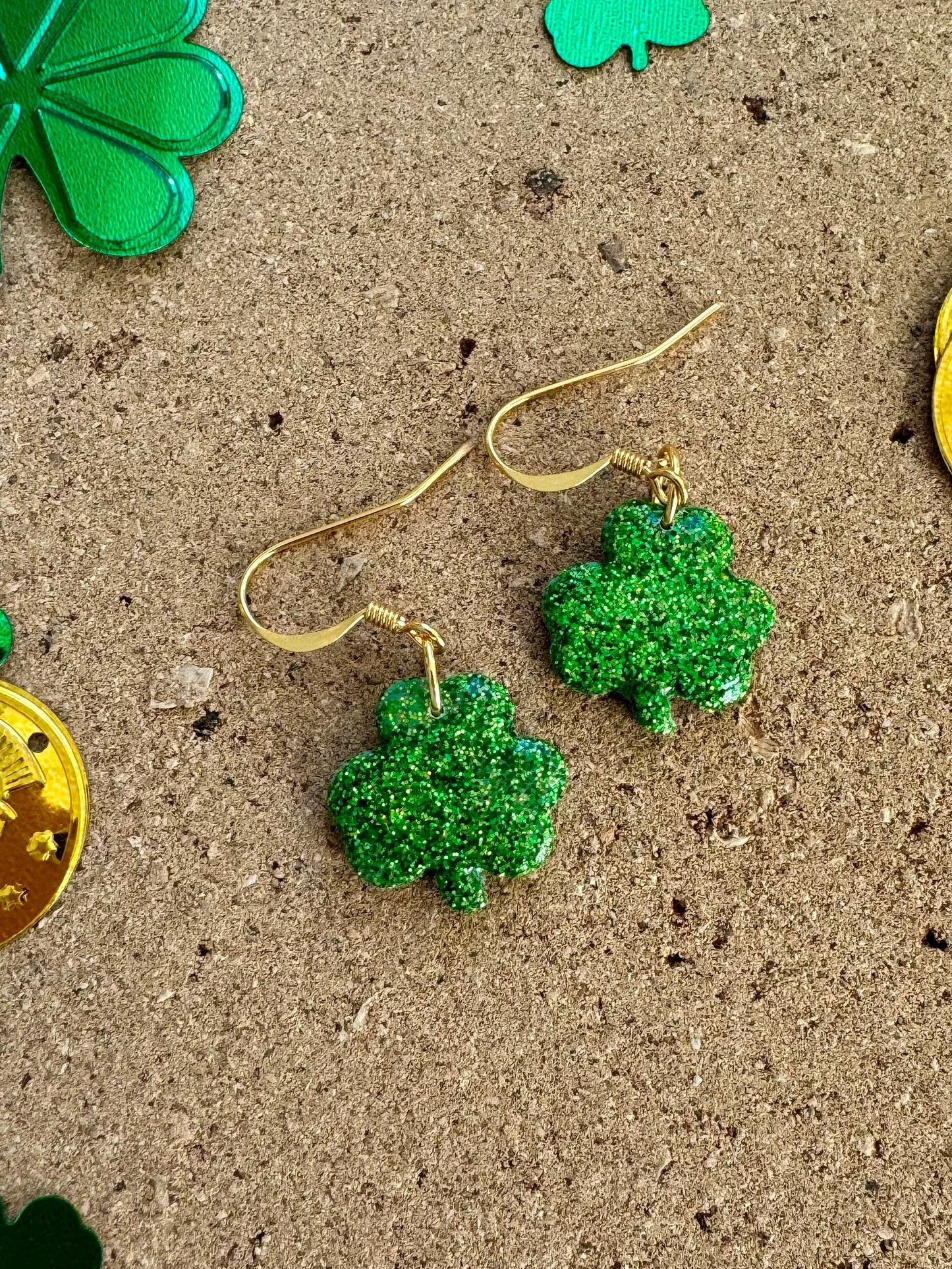 Glitter Clover Dangle