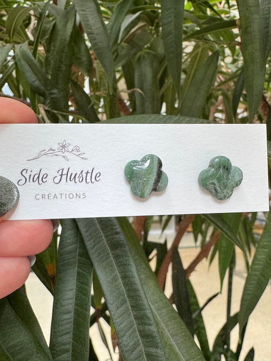 Green Marble Clara Stud