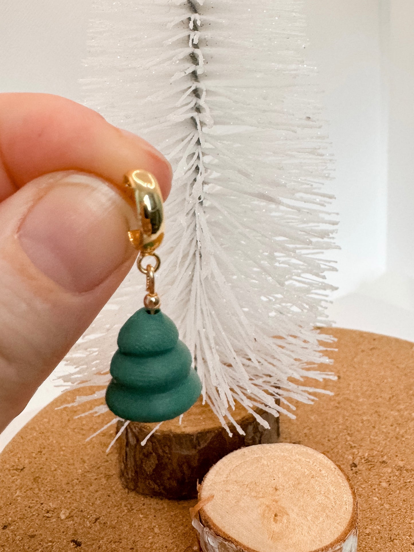 Mini Tree Bead Huggie