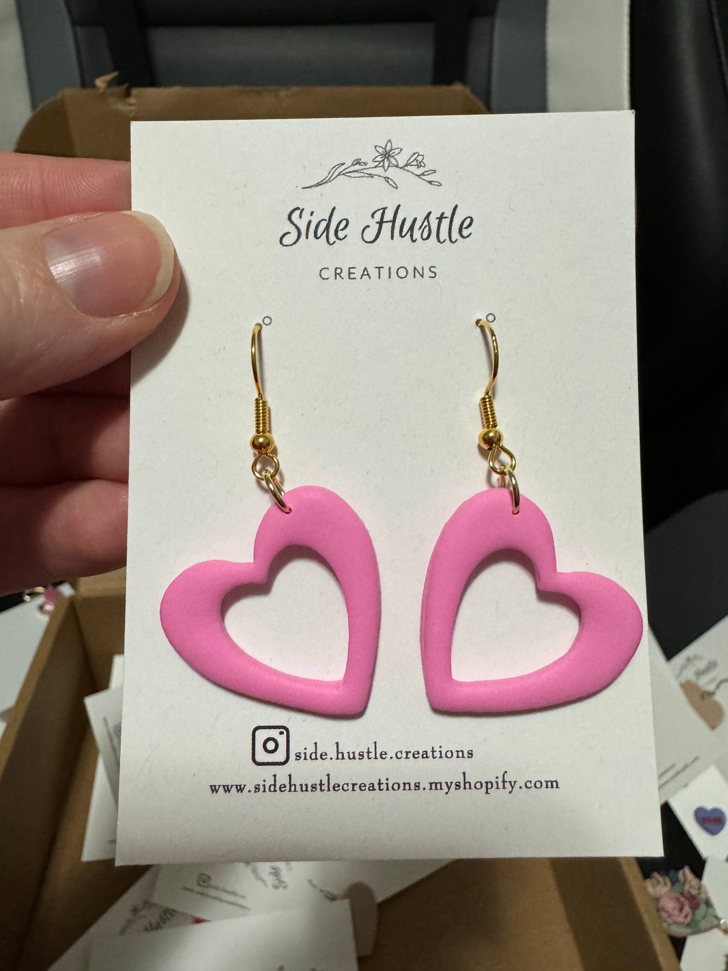 Pink Open Heart Dangle