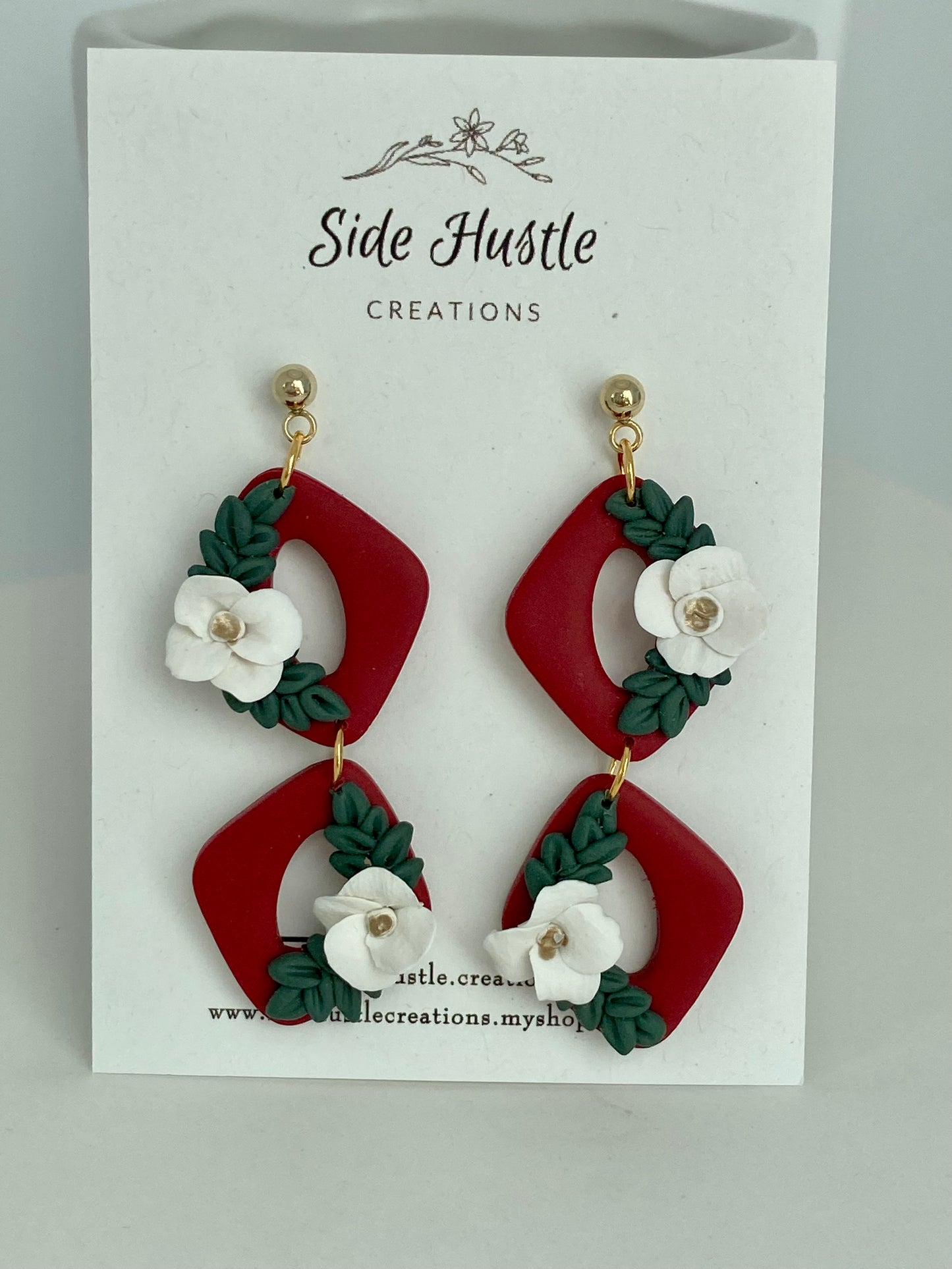 Red and White Gianna Dangle