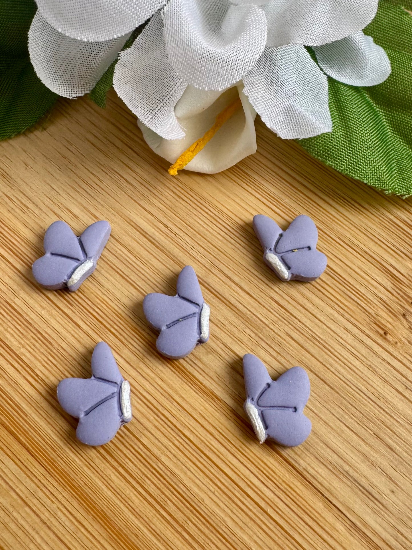 Lavender Butterfly Stud