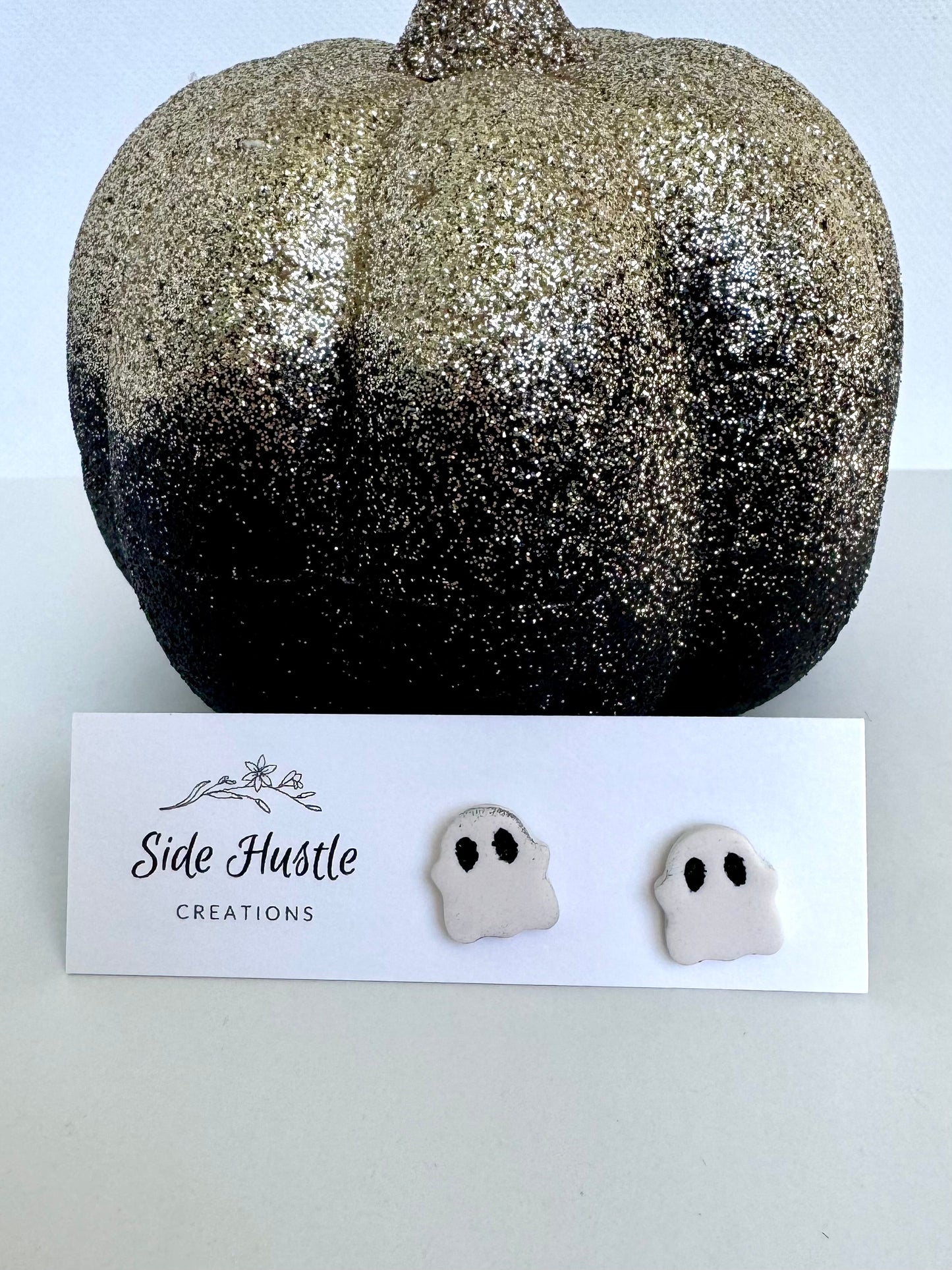 Glitter Eye Ghost Studs