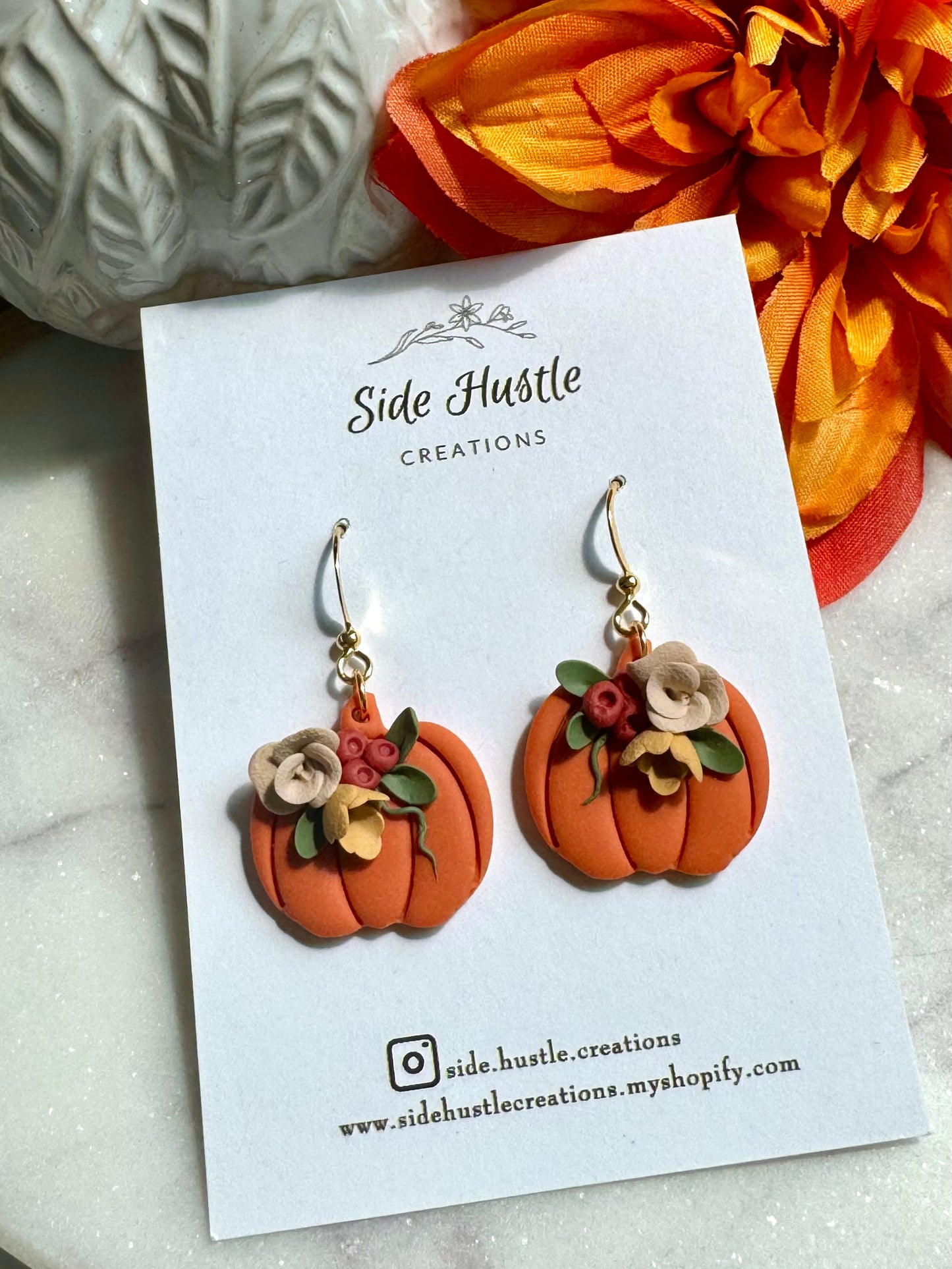 Floral Pumpkin Dangle