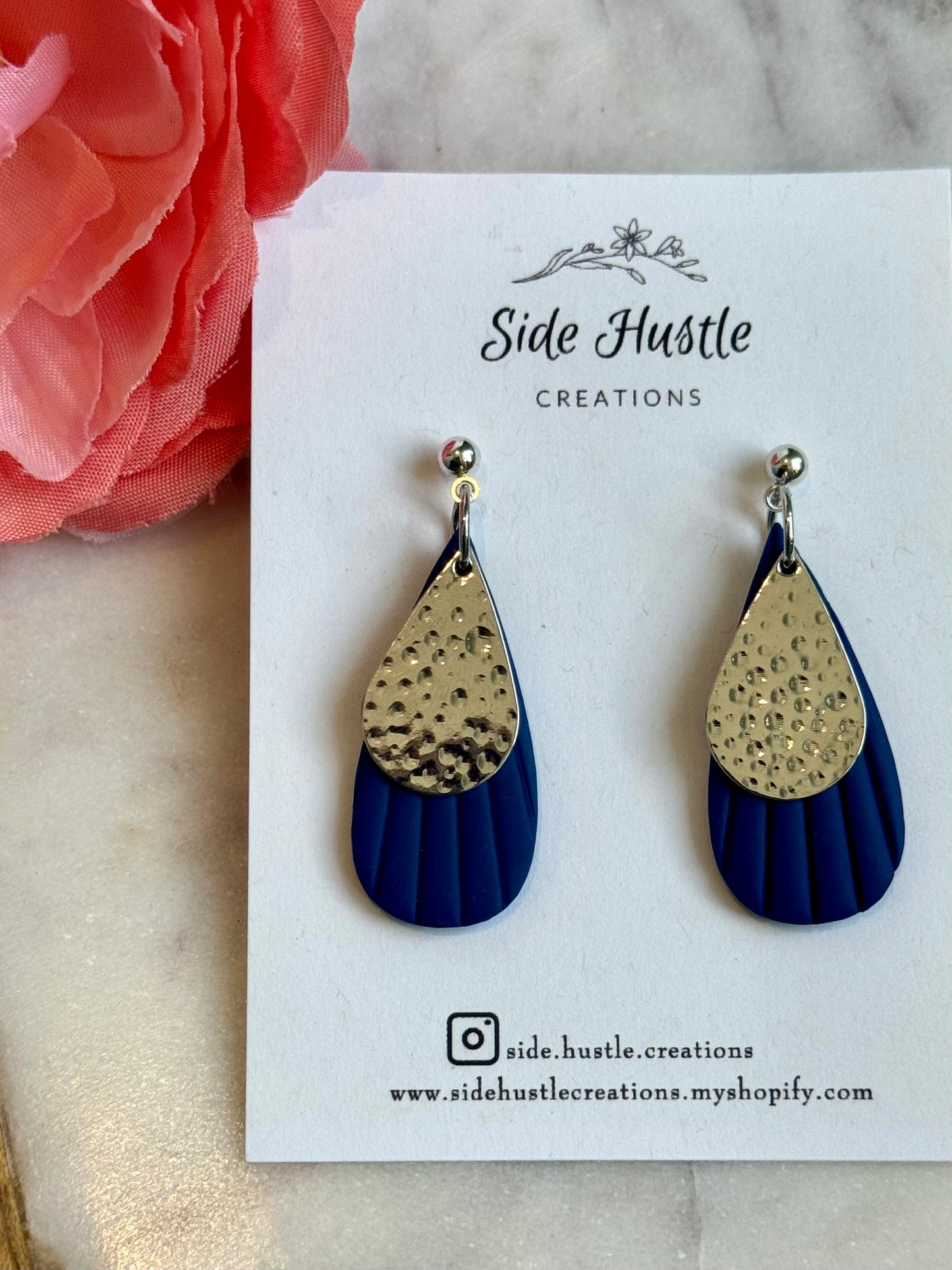 Navy and Silver Nina Dangle