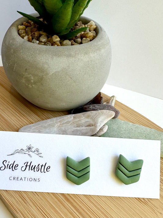 Green Chevron studs￼
