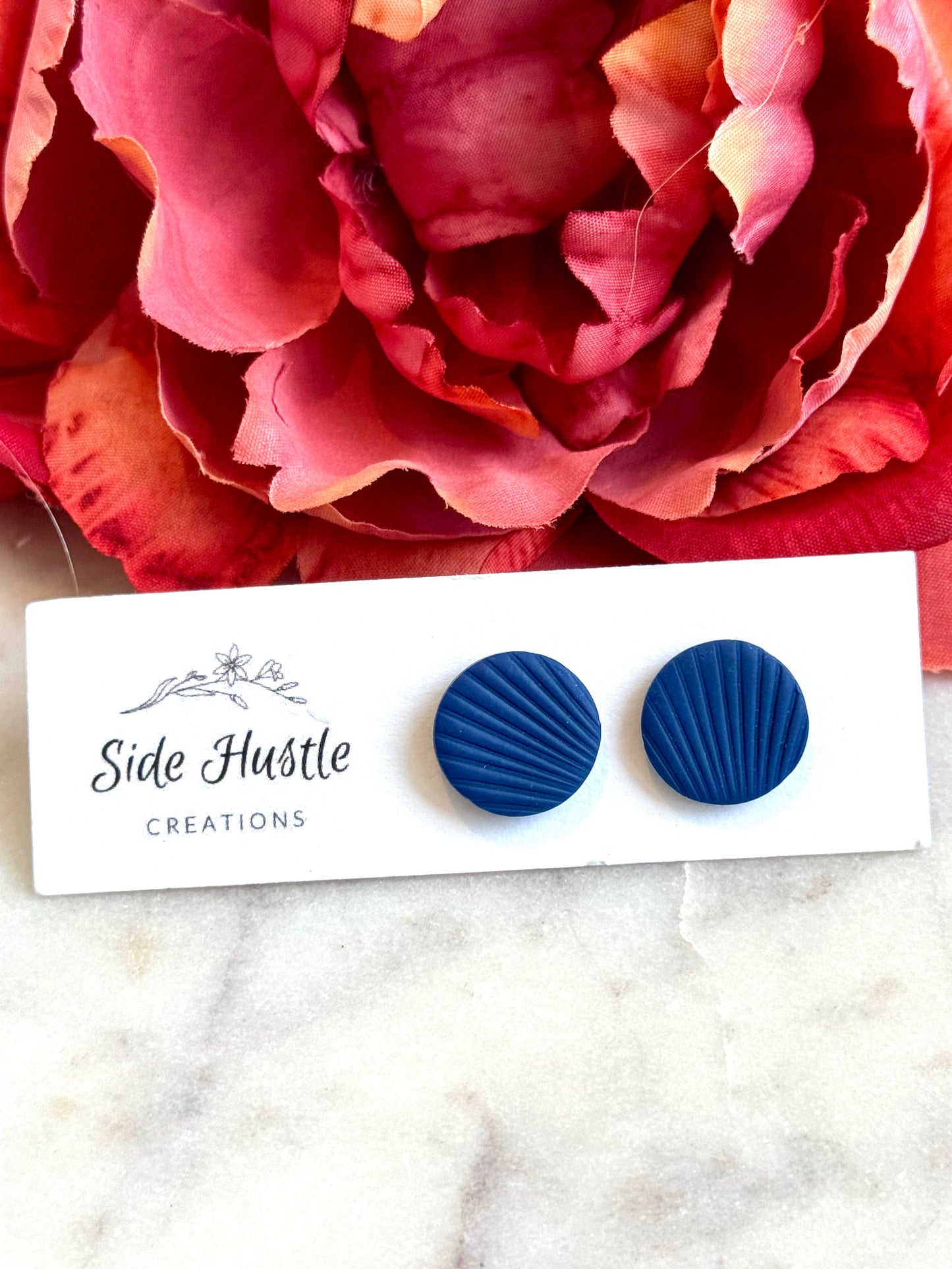 Navy Sunburst Samantha Studs