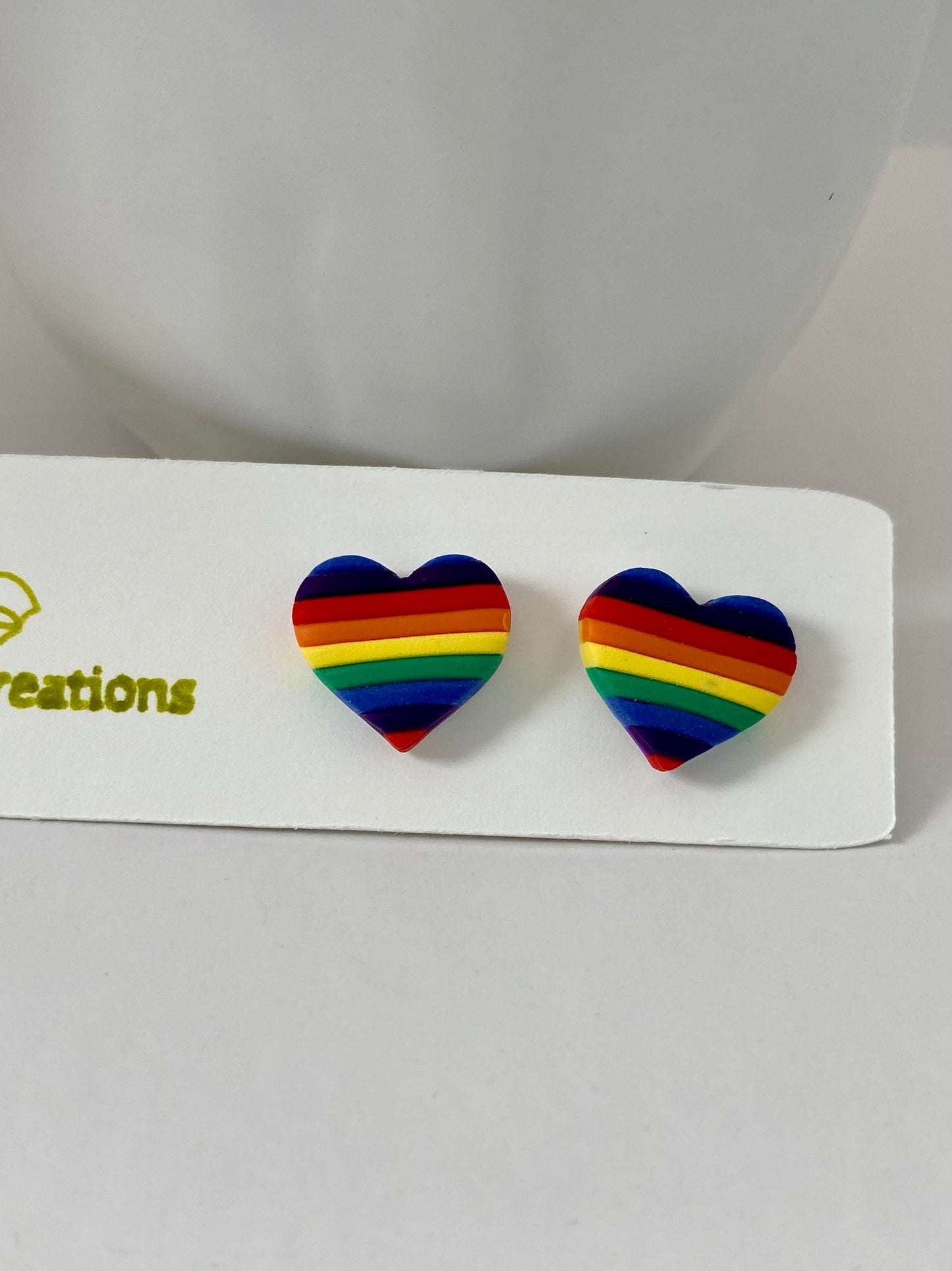 Rainbow Heart Studs